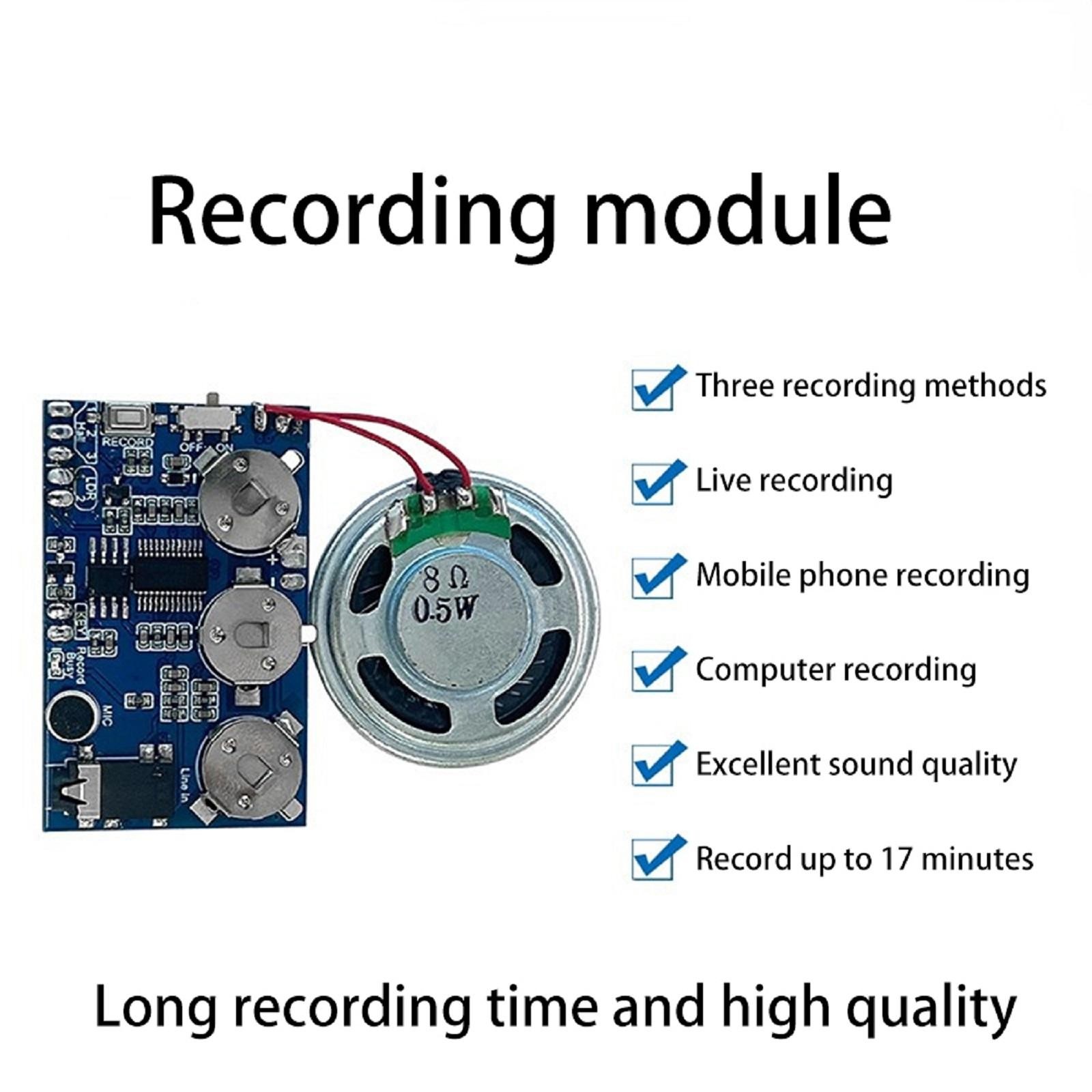 17 Min Greeting Card Recordable Voice Chip Music Sound Module Musical Board
