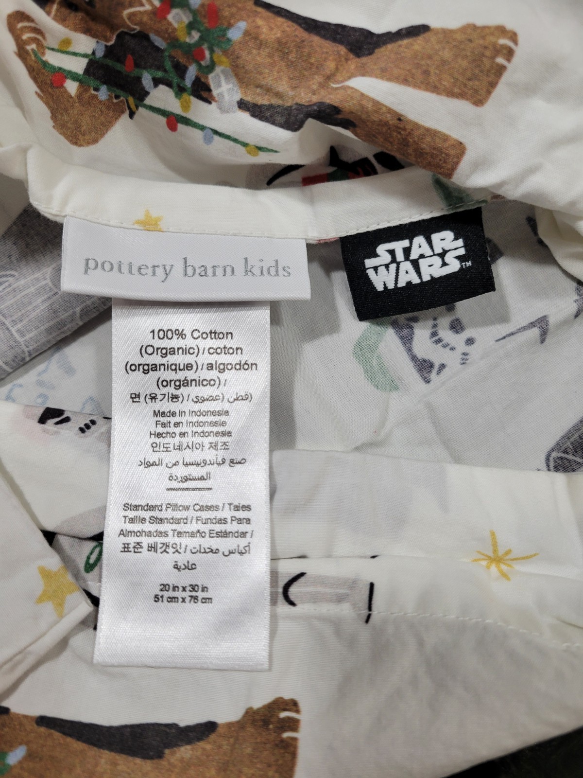 Pottery Barn Kids Star Wars Christmas Holiday Sheet Set Queen Size Organic Teen
