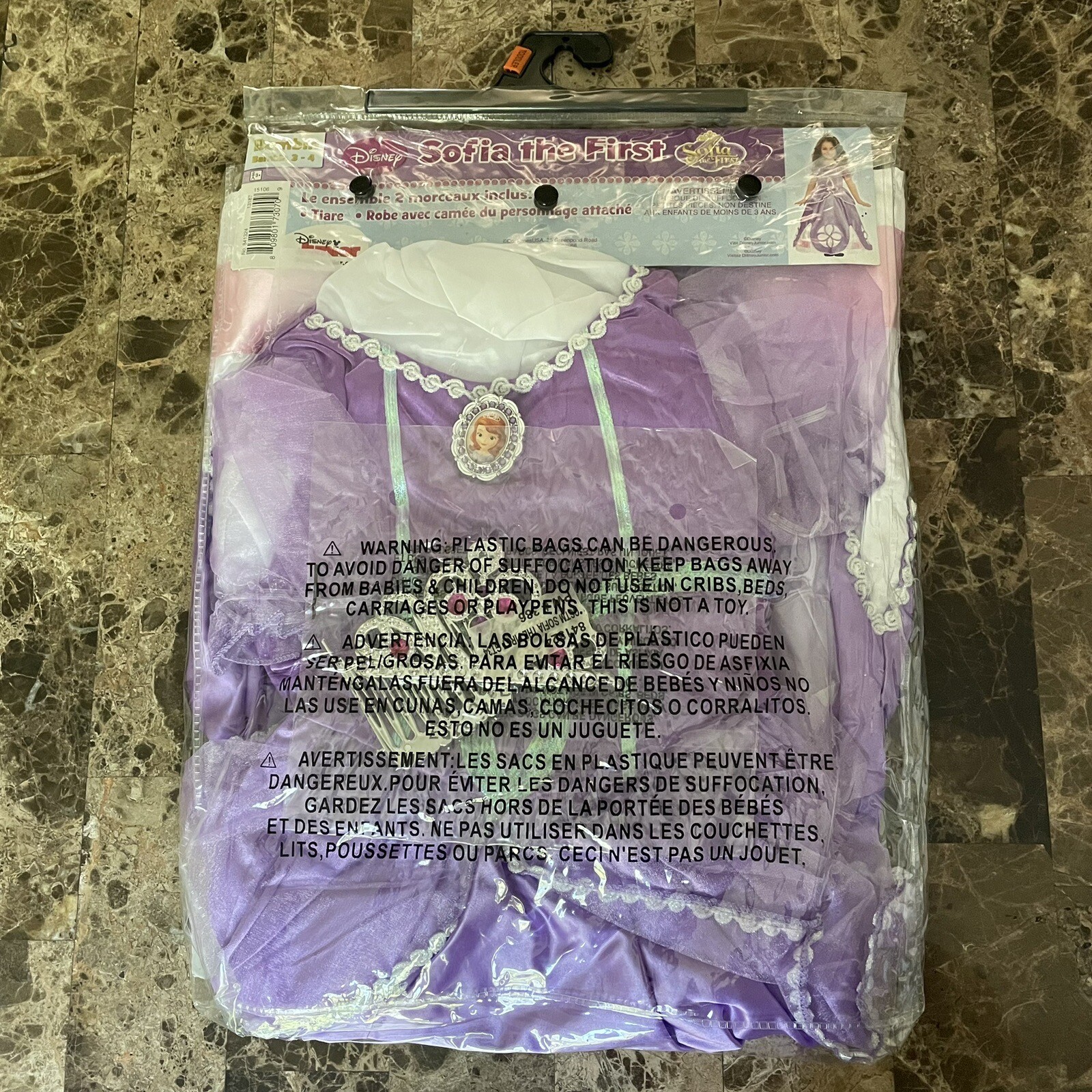 Disney Junior Sofia the First 2-Piece Halloween Costume Toddler Size 3-4T NEW