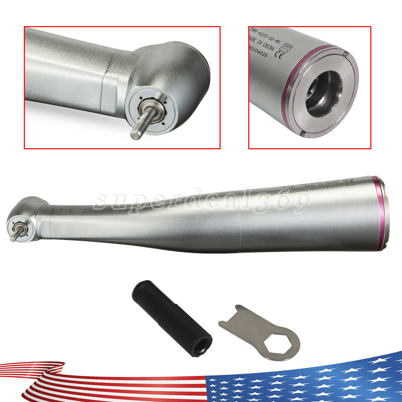 Dental 1:1 1:5 20:1 Implant (LED)low Speed Contra Angle Handpiece Fit NSK E-type