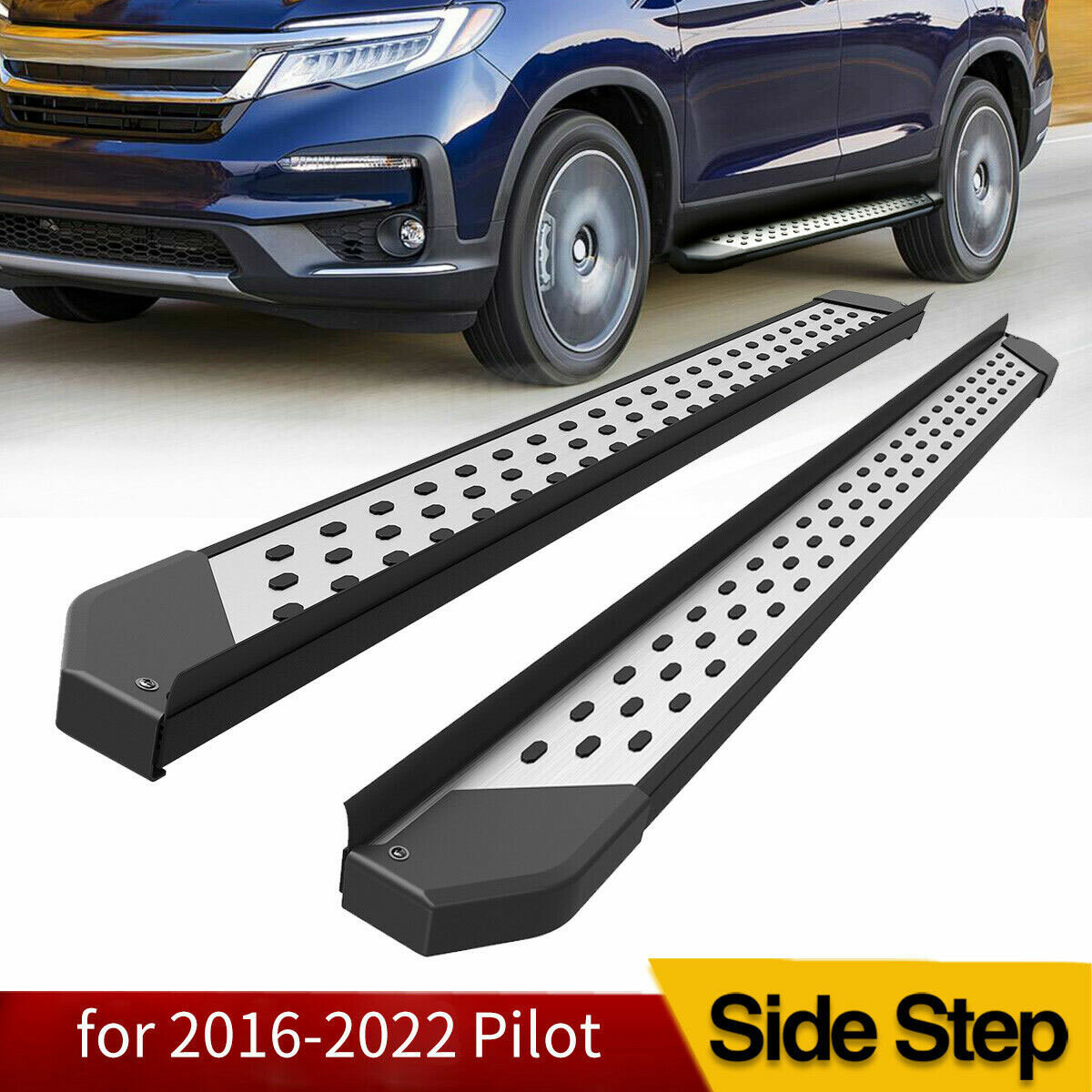 For 2016-2022 Honda Pilot 4" Running Boards Nerf Bar Side Steps Aluminum Alloy