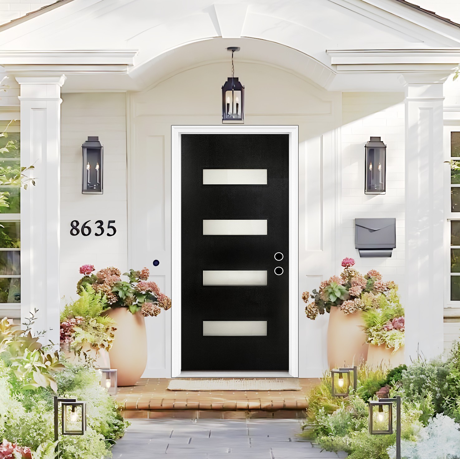 COMFLAND 32'' x 80''Fiberglass Exterior KD Door, 4-9/16"Jamb Front  Enntry Door