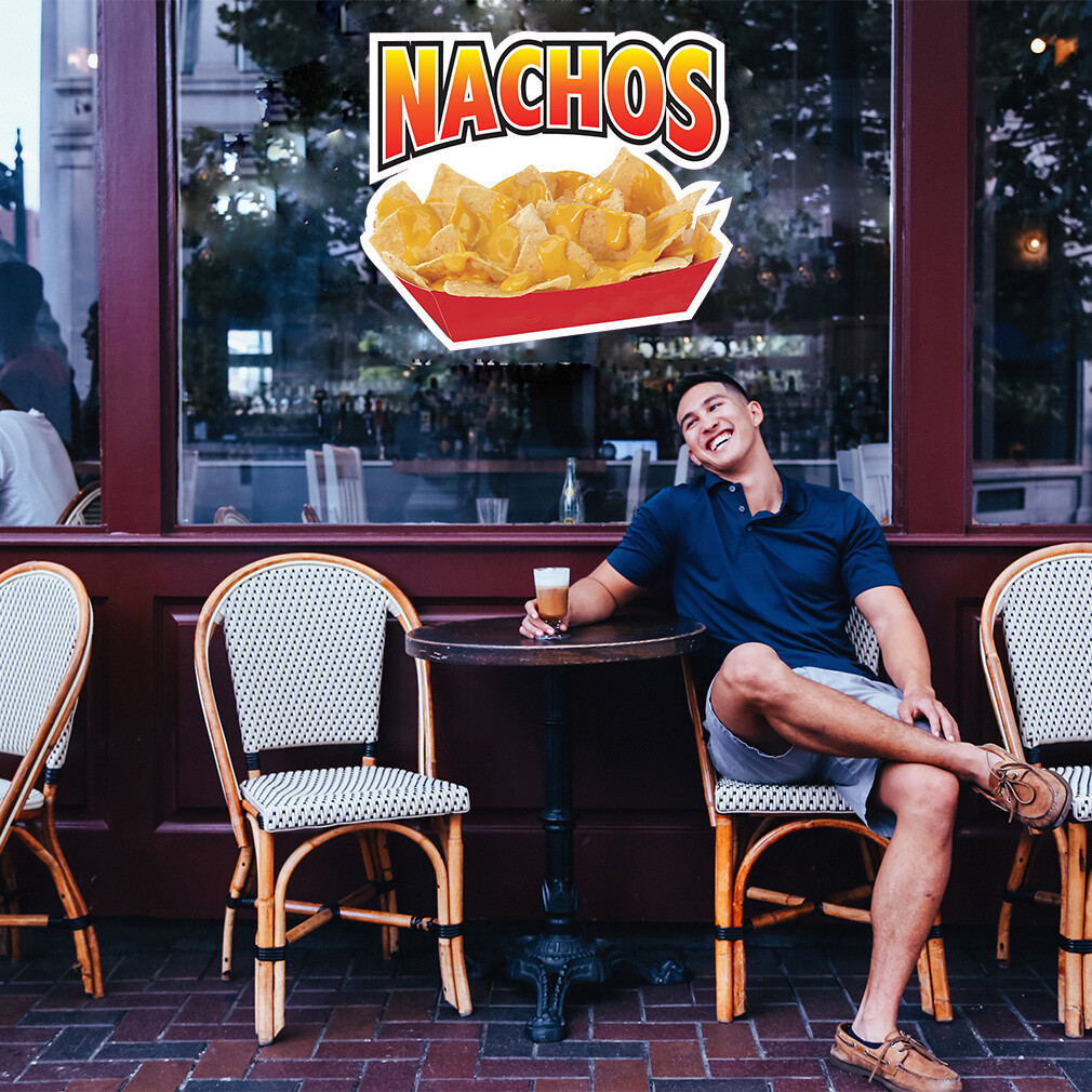 Food Truck Decals Nachos Style C Restaurant & Food Concession Sign Yellow