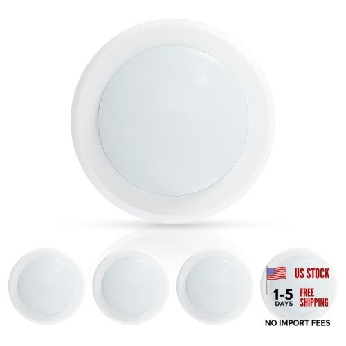 6 Inch LED Low Profile Surface Mount Disk Light - 16.5W 1000Lm - 5000K Daylight