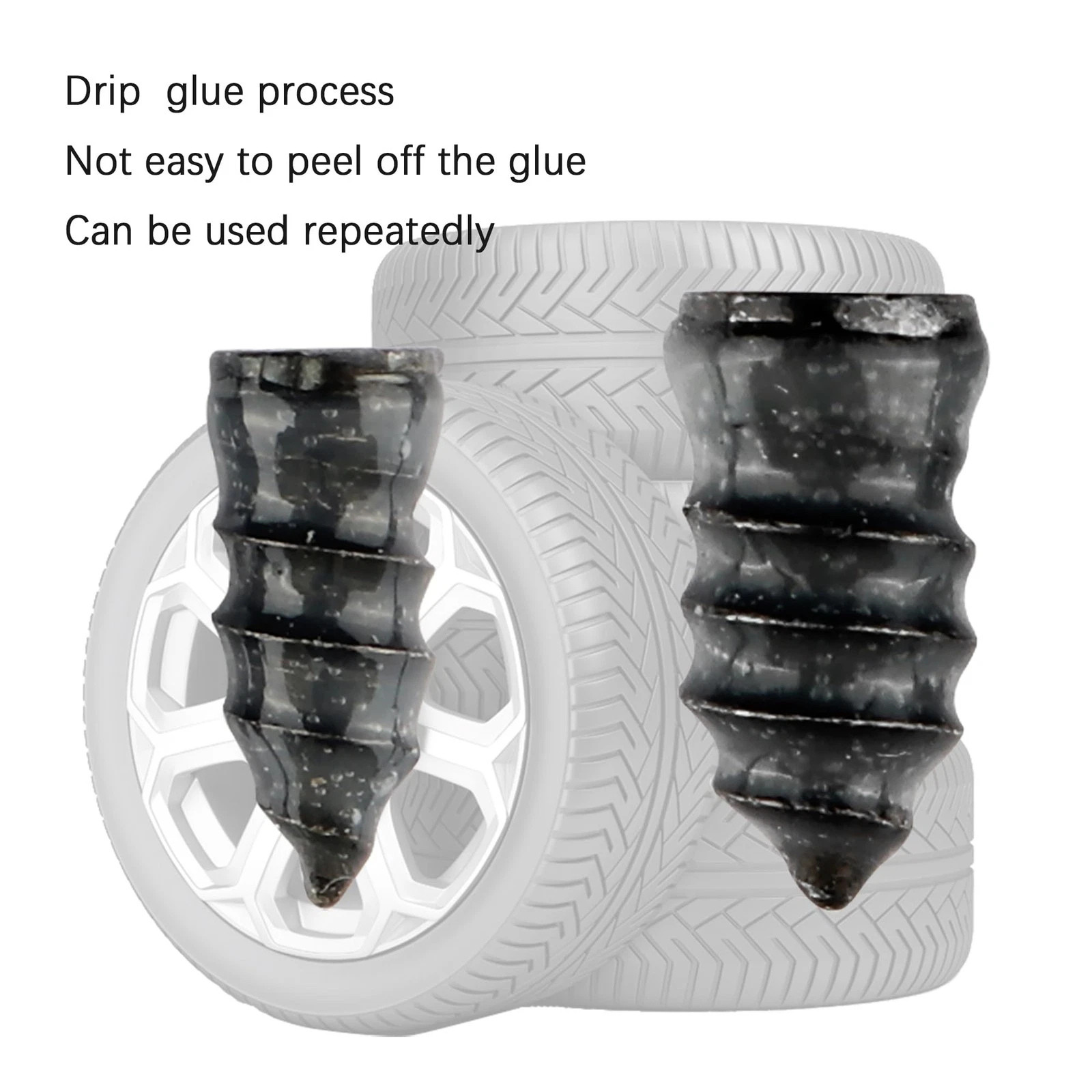 20 Pcs Tire Repair Rubber Nail Screw Tire Plugs Quick Puncture for Car