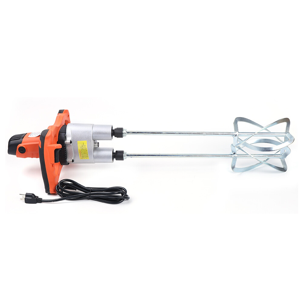 1800W Handheld Electric Concrete Cement Mixer with Two Rods Double Paddle