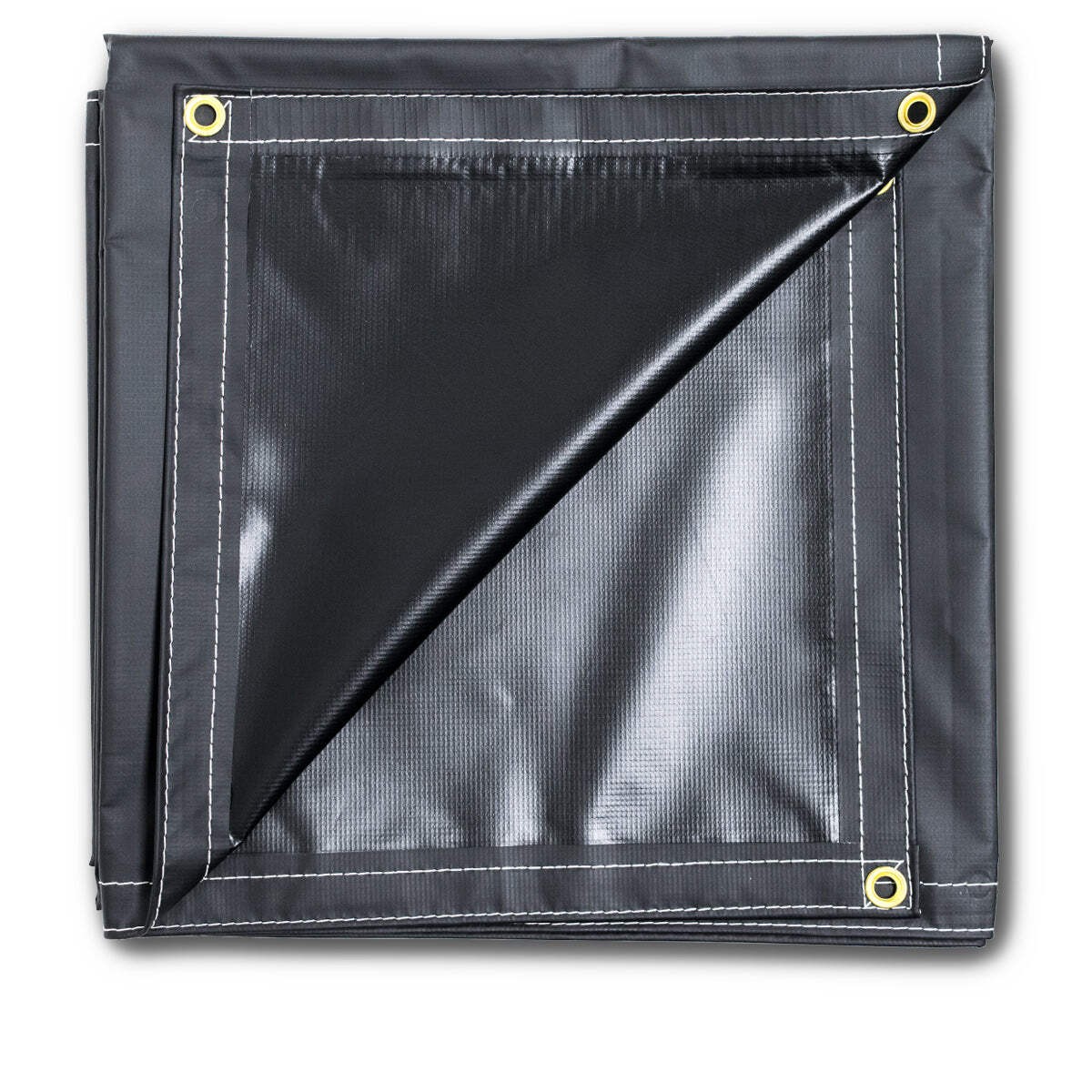 10X14 Heavy Duty Multi-Purpose PVC Solid Vinyl Black Tarp Tarpaulin w/ Grommets