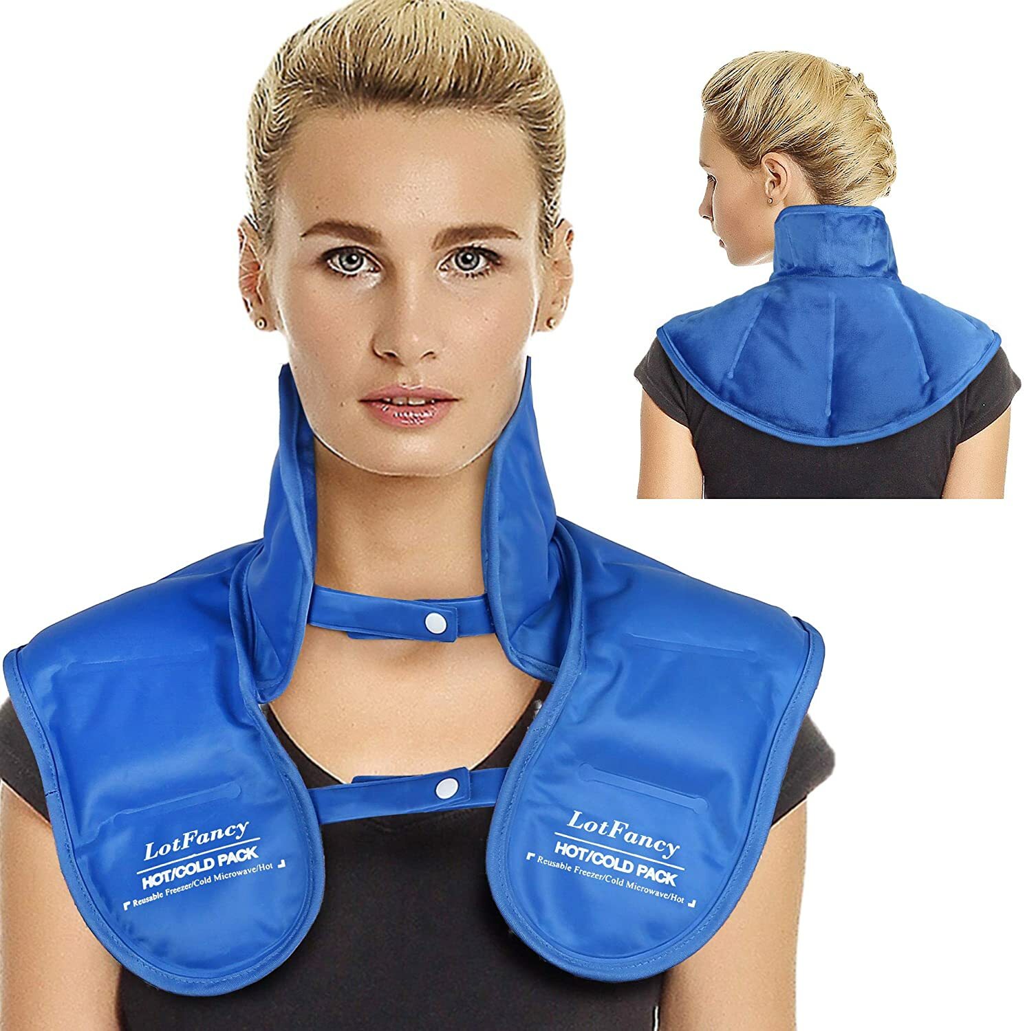 Gel Ice Pack for Neck Shoulder Pain Reusable Hot Cold Therapy Wrap for Swelling
