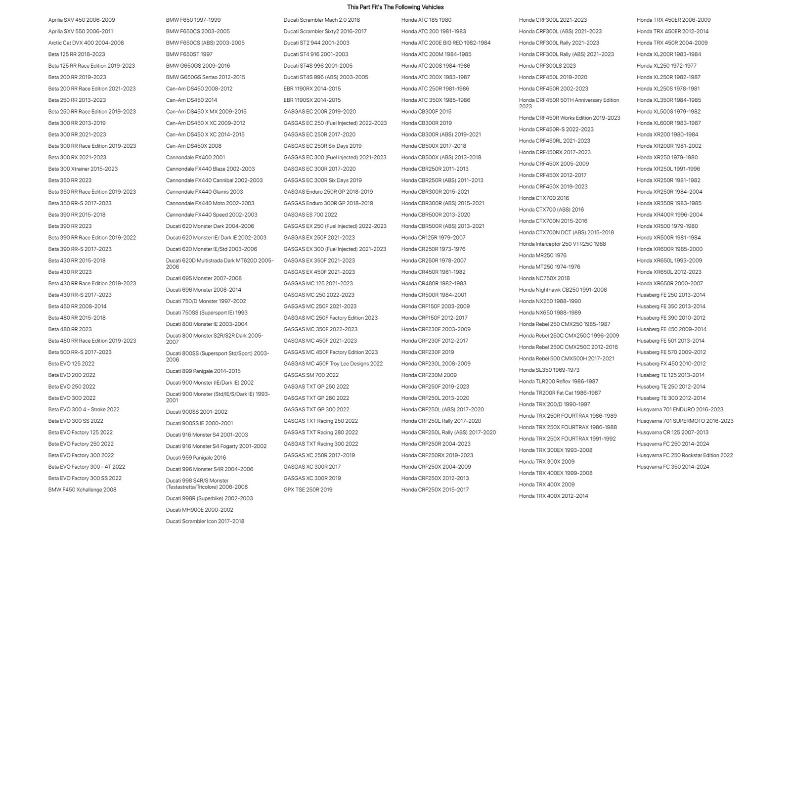 Tusk 520 Gold X-Ring Chain For YAMAHA BANSHEE 350 1987-1998,2000-2006