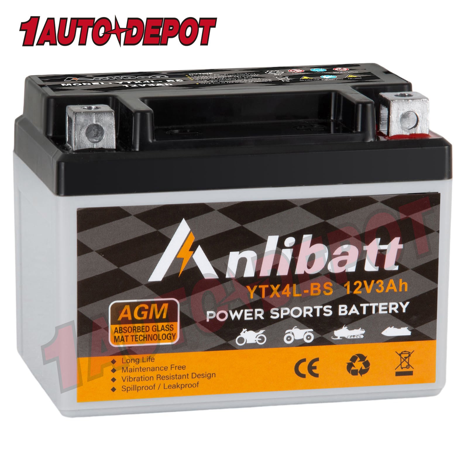 YTX4L-BS ATV Motorcycle AGM Battery High Performance Maintenance Free Replace