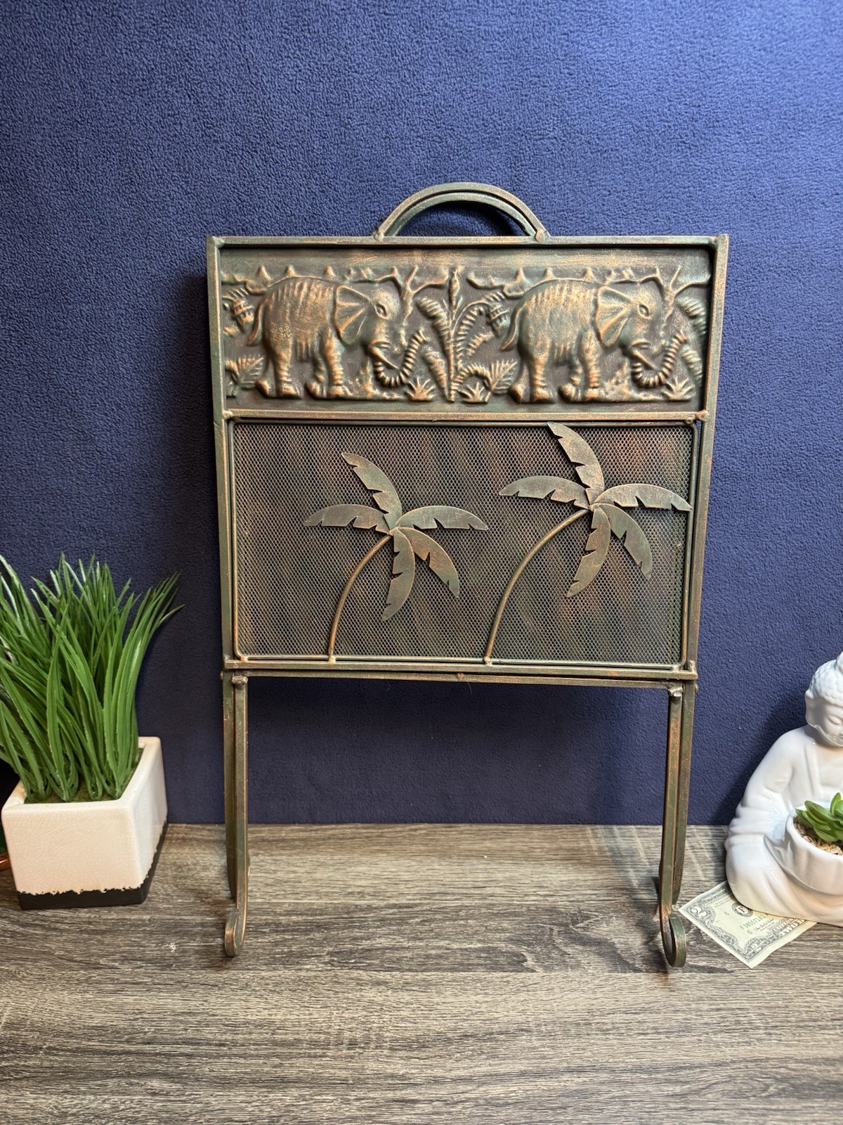 Decorative Metal Fireplace Log Holder Stand – Firewood Rack Indoor