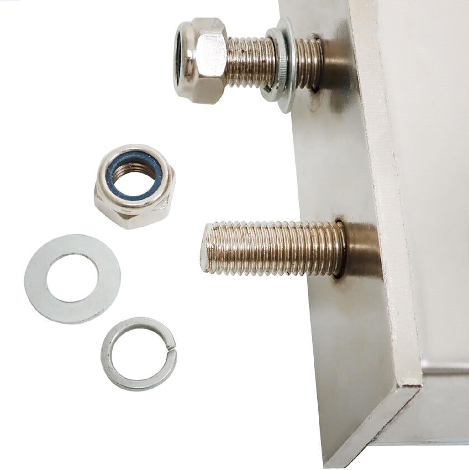 30'' Straight Stainless Mud Flap Hangers w/ 4'' Light Cutouts for Semi Trucks