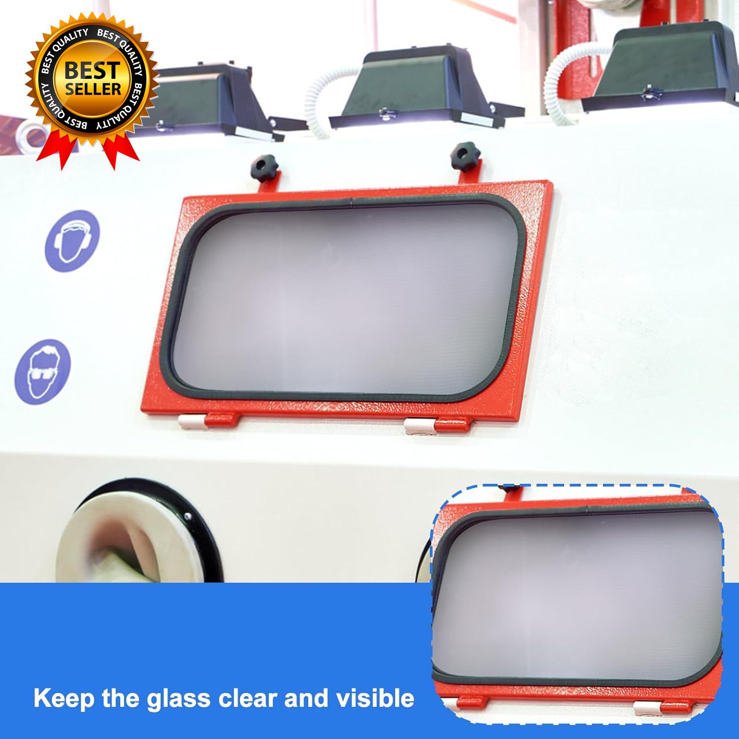 12 Pack Abrasive Blasting Cabinet Lens Cover Clear Polyester Film Sandblast