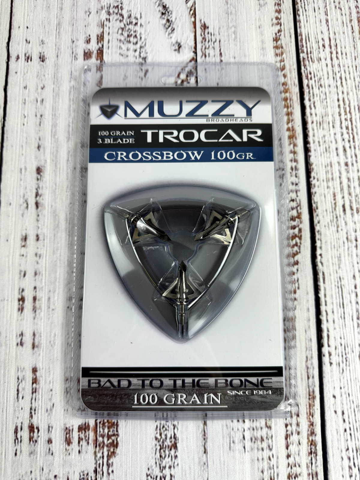 1 pack CROSSBOW Muzzy 3 BLADE Trocar 100 Grain Archery Hunting Fixed Broadhead
