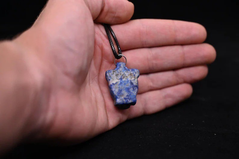 RARE ANCIENT EGYPTIAN ANTIQUE Amulet Goddess Sekhmet Made Lapis Lazuli Egypt BC