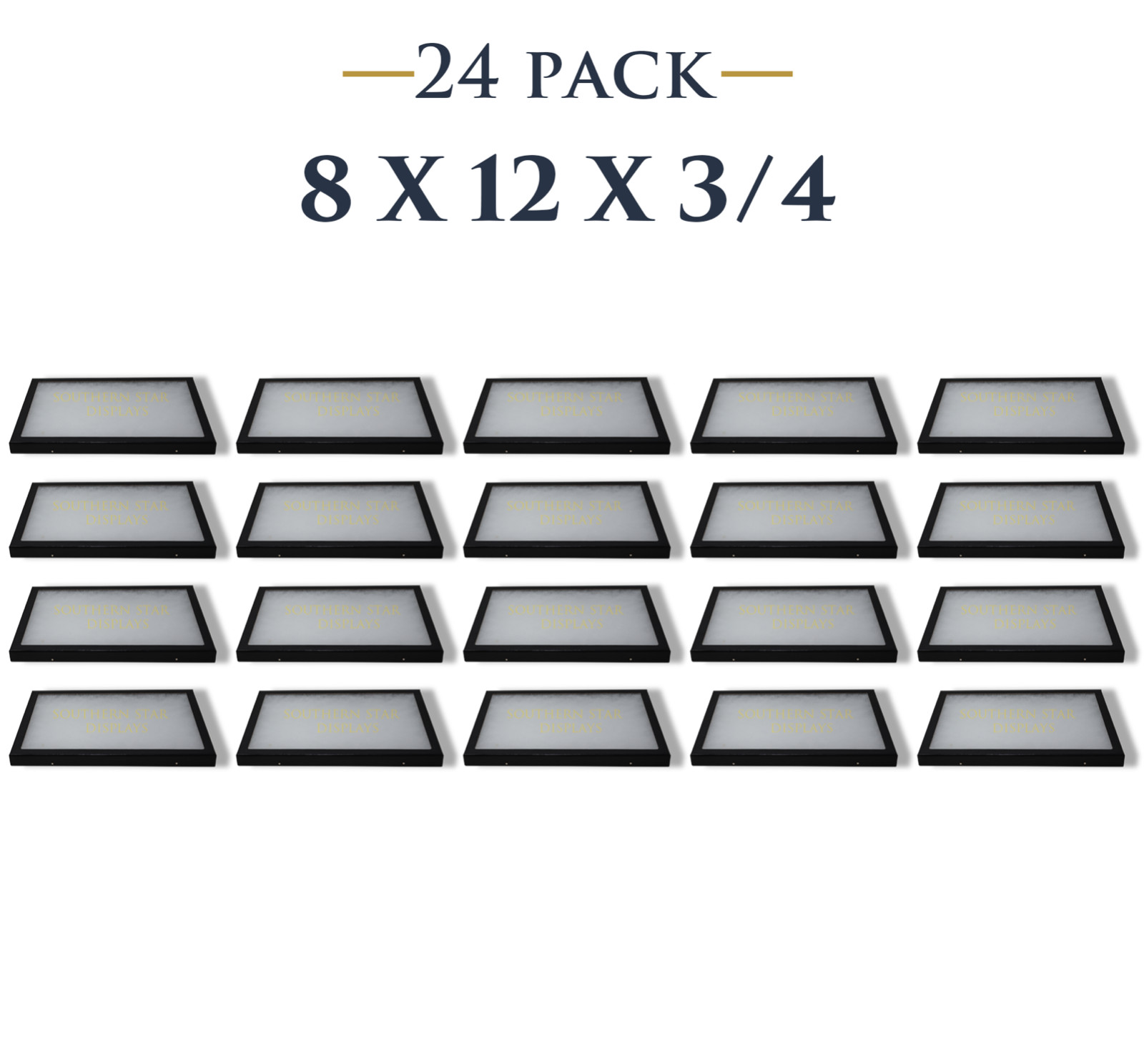24 Pack of 8 x 12 x 3/4 Riker Display Cases Boxes for Collectibles Jewelry