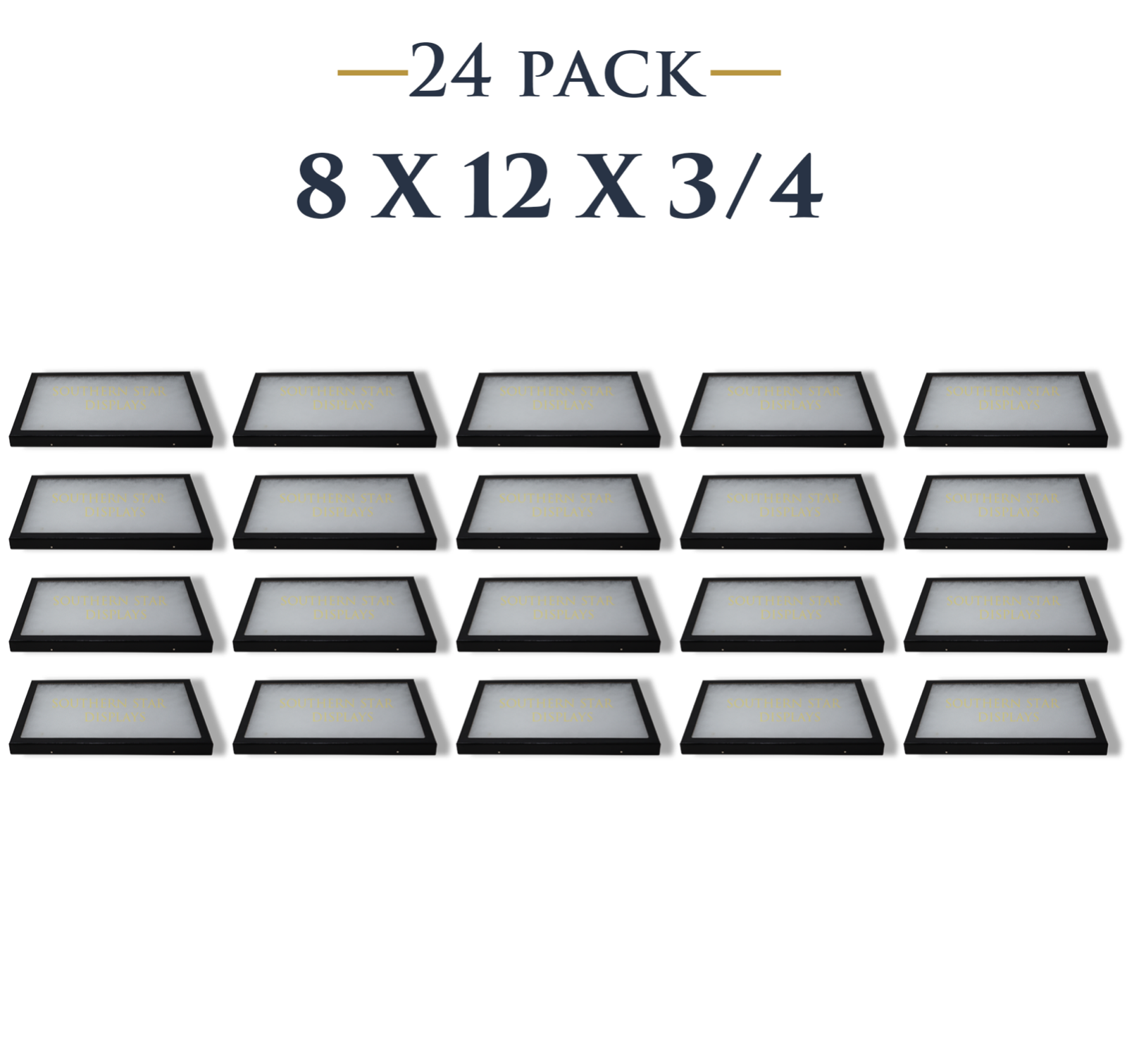 24 Pack of 8 x 12 x 3/4 Riker Display Cases Boxes for Collectibles Jewelry