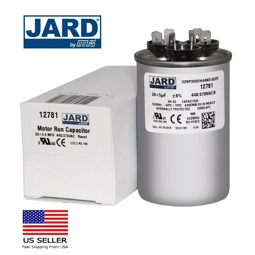 MARS/JARD 12781 30+5 uf/MFD 370-440 VAC volts Round Dual Run Capacitor