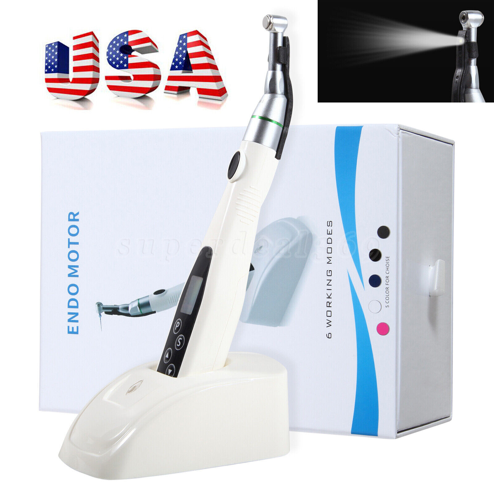 Dental Cordless LED Endo Motor Endodontic​ Treatment 16:1 Contra Angle Handpiece