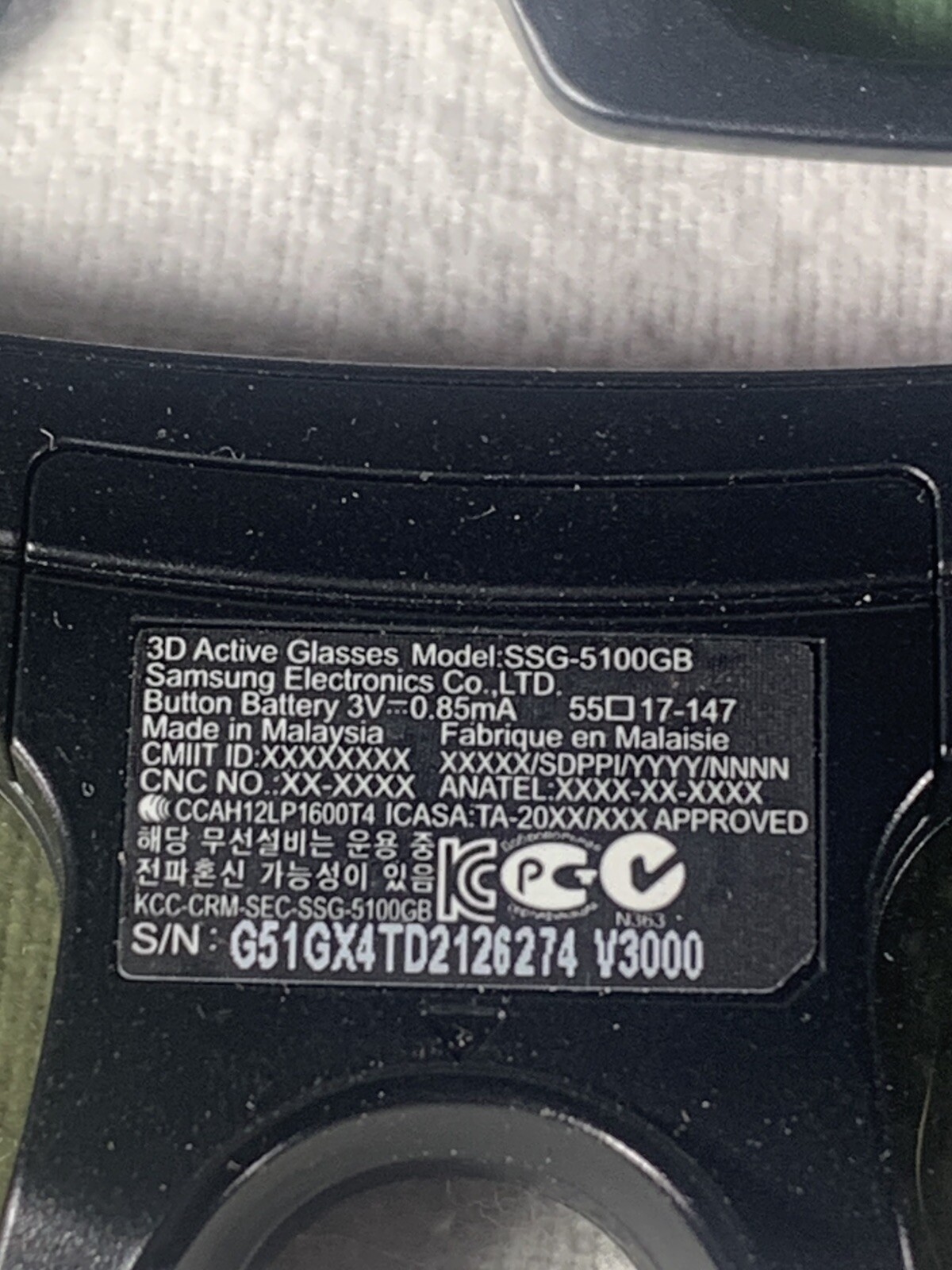 Samsung 3D Active Glasses Tested & Working (Lot of 4) SSG5100GB \\~~