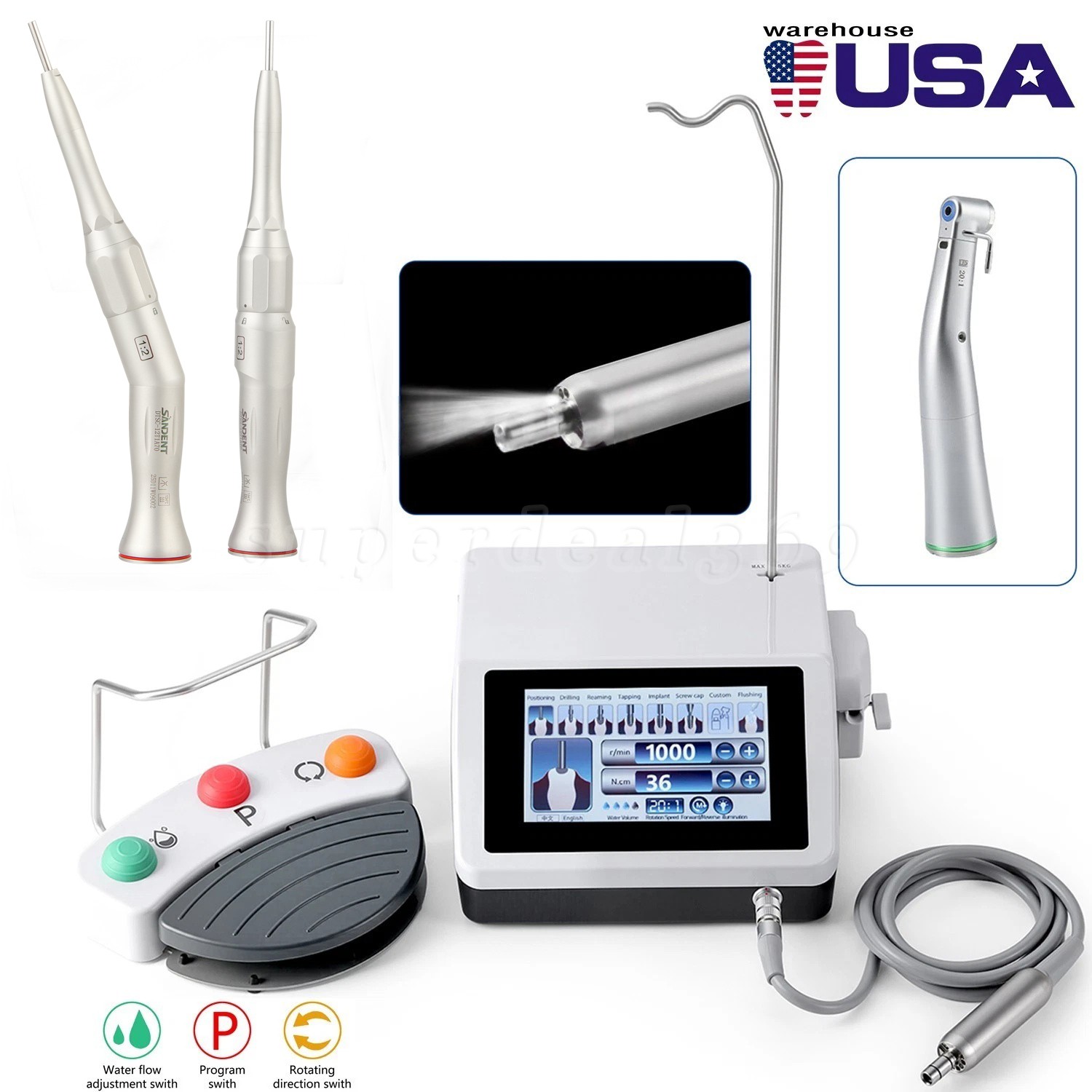 Dental Implant Motor Surgical Brushless Surgery Micromotor/1:2Surgical Handpiece