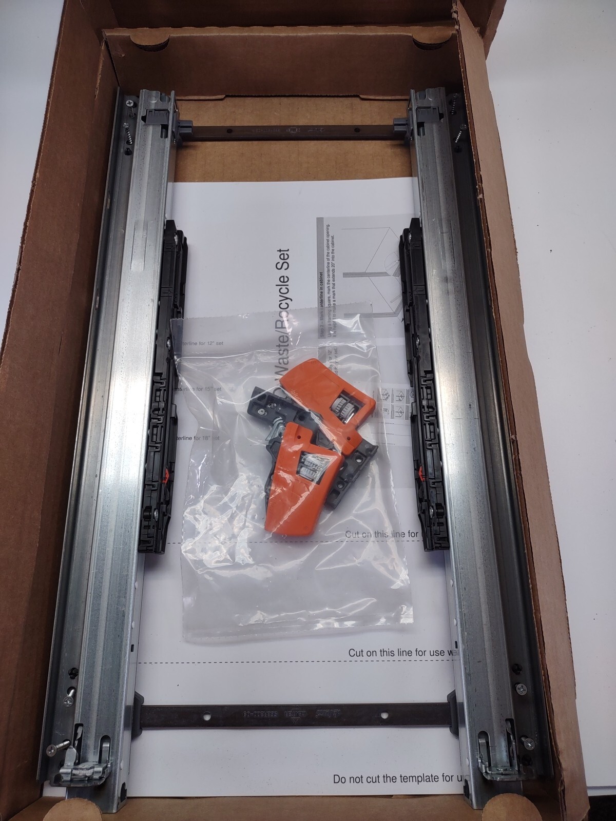 Rev-A-Shelf 4WCSC1535DM1 Single 35 Qt Pull Out Kitchen Cabinet Waste - NO BIN