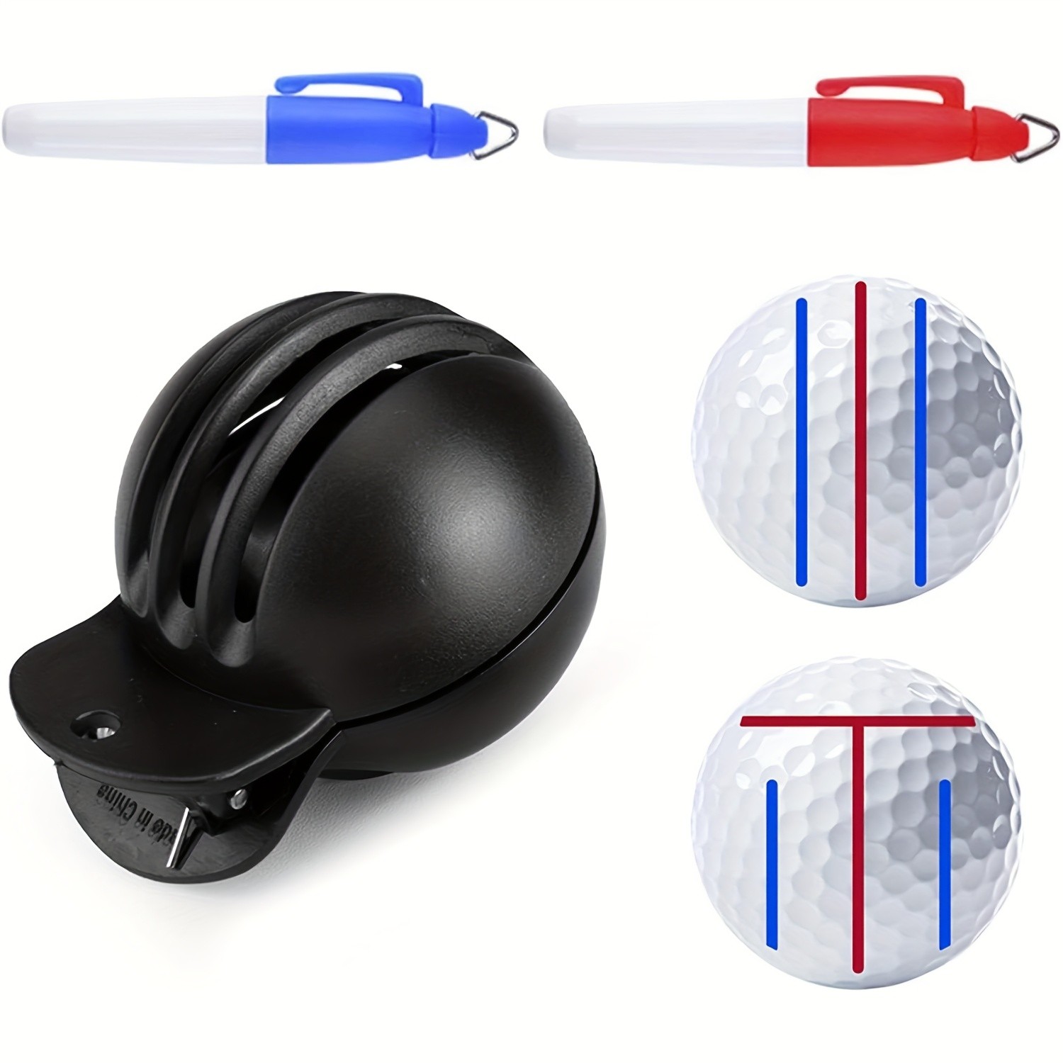 Advanced Effortless Golf Ball Alignment Tool Design with 2 Stamp