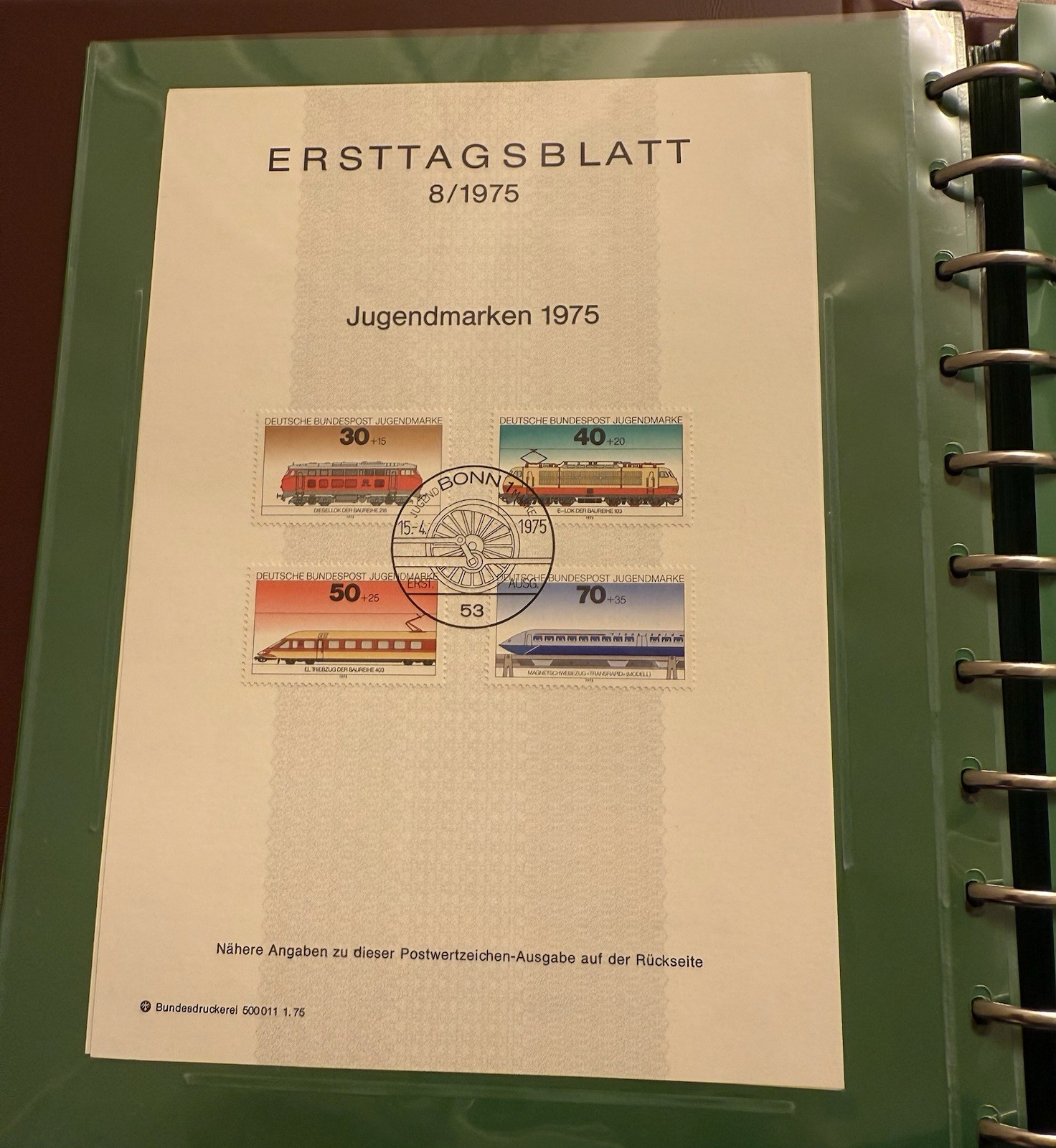 Lot Of 76 German ERSTTAGSBLATT Sonderpostwertzeichen Stamp Sheets 1974-1977 RARE