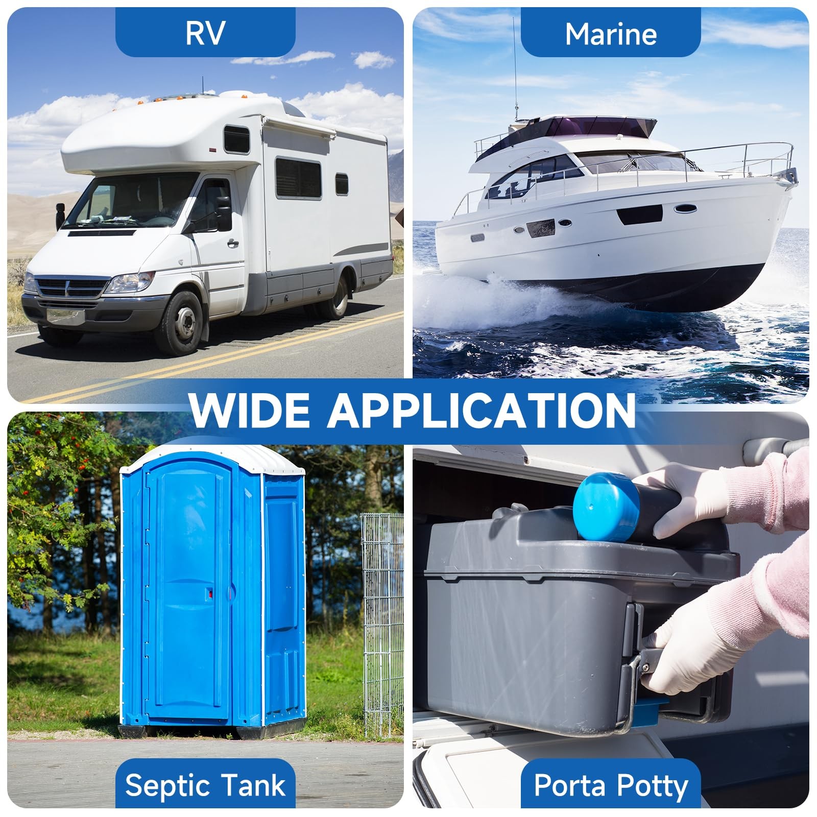 RV Toilet Treatment Pods 50 Pack Deodorizer for Black & Grey Water Tank