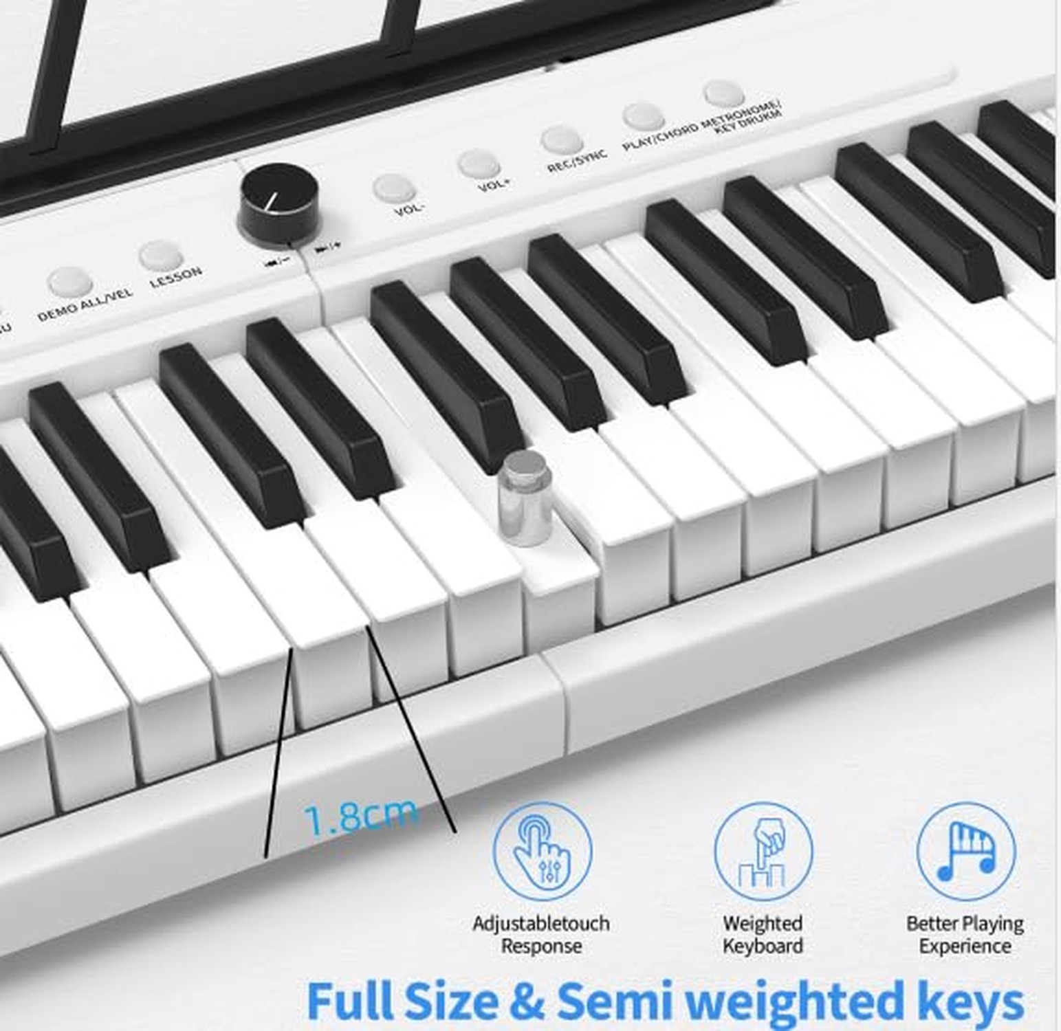 88 Key Piano Keyboard Beginner Electric Digital Piano with Sustain Pedal, Pow...