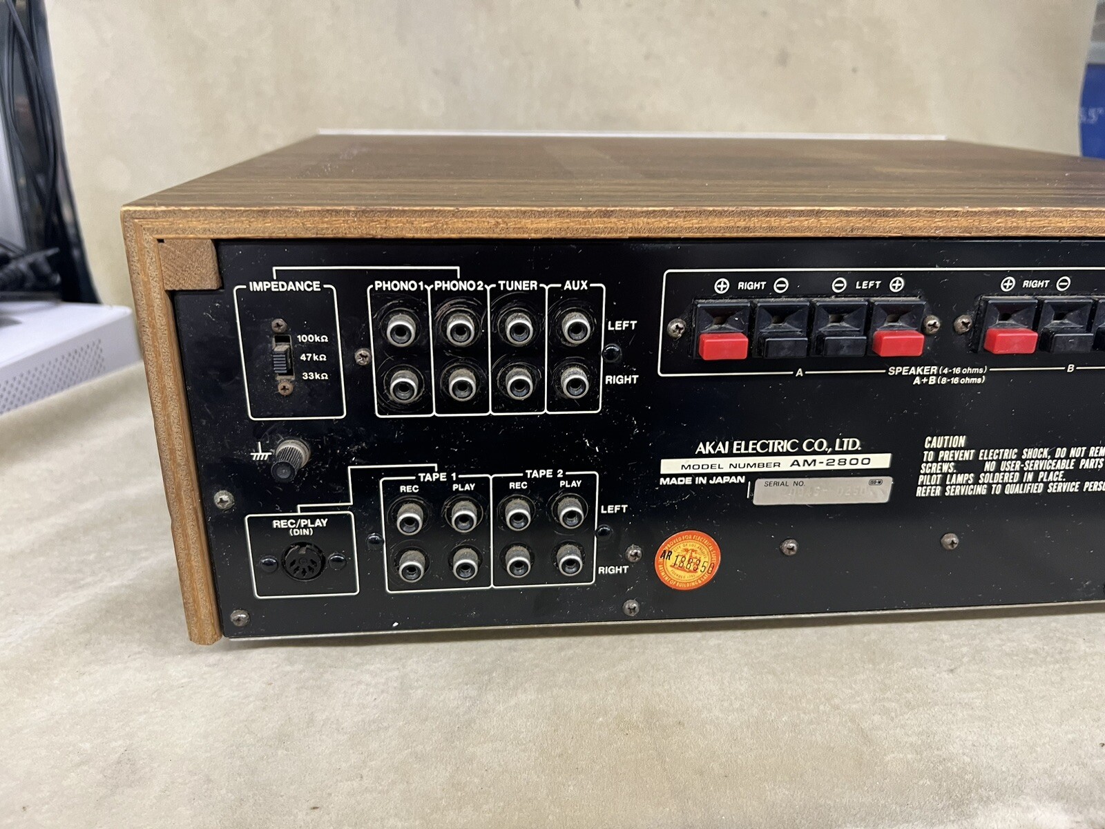 Akai AM-2800 Vintage Stereo Amplifier 80W/ Channel Made In Japan