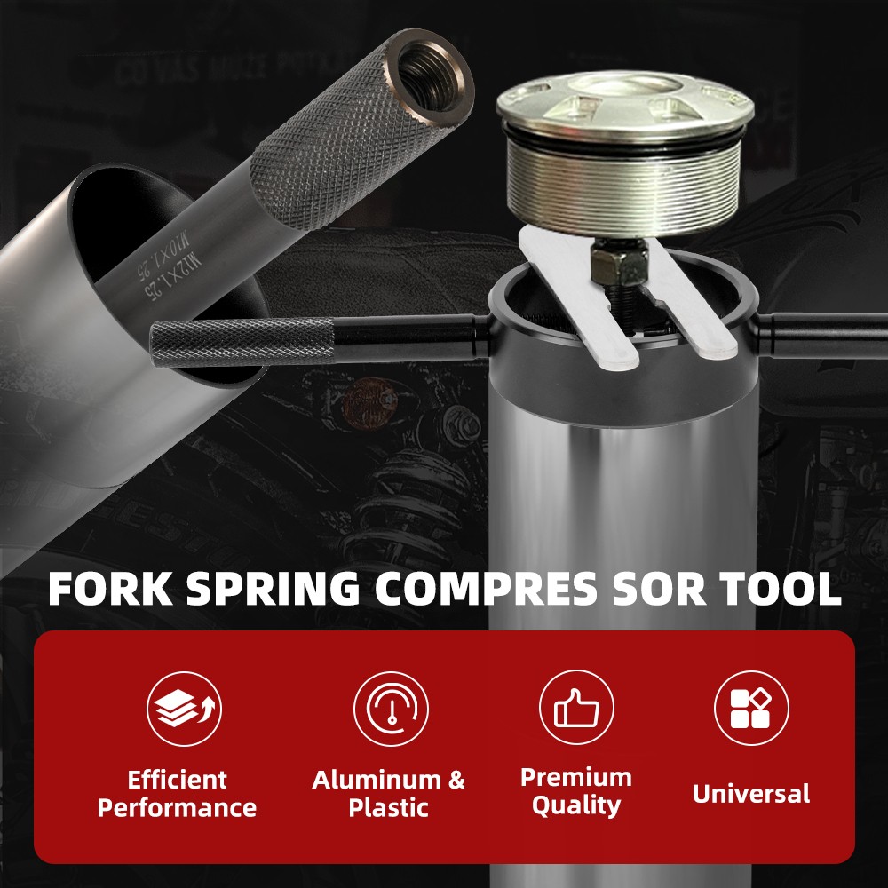 Universal Motorcycle Fork Spring Compressor Tool and Fork Oil Level Tool Kit