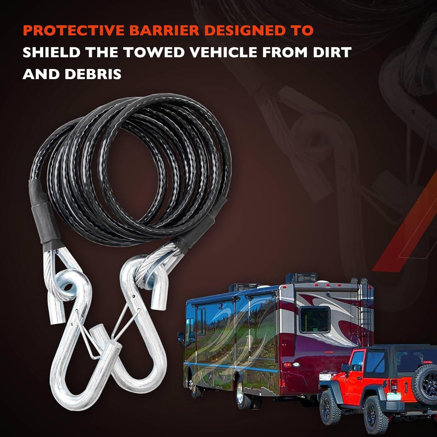 Blue Ox Pair of Class 3 Steel 7 Ft 7,500 lb Towing Safety Cables BX88196