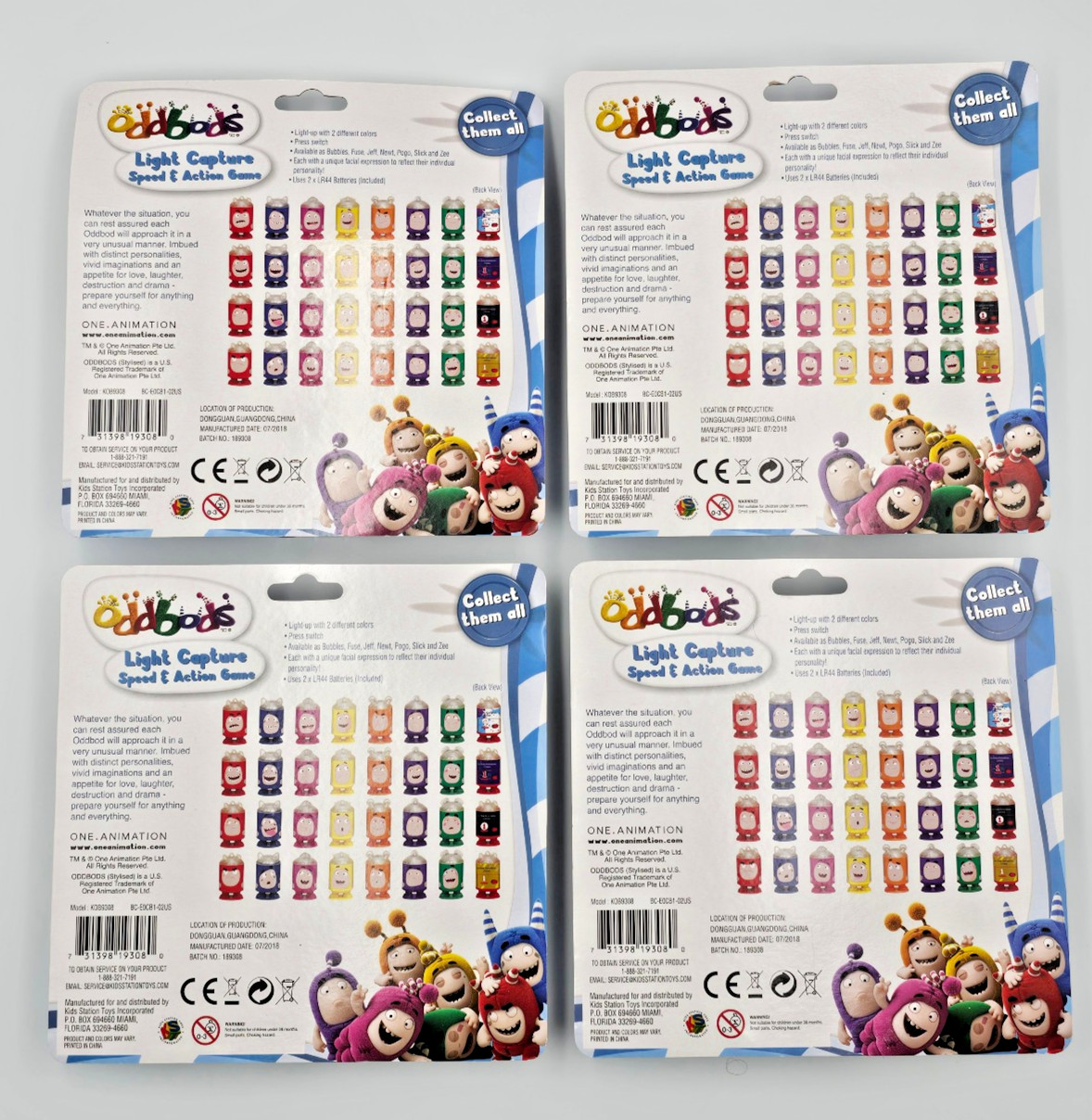 Oddbods Light Capture Speed & Action Game ALL 4 TEAMS! Rare Complete Set NEW