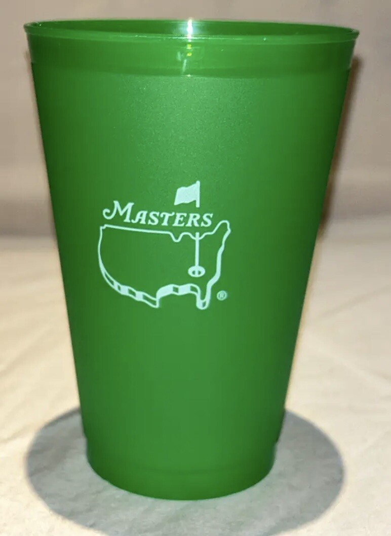 Set Of 6 - Official Masters Golf Plastic Drink Cups Undated Green Augusta