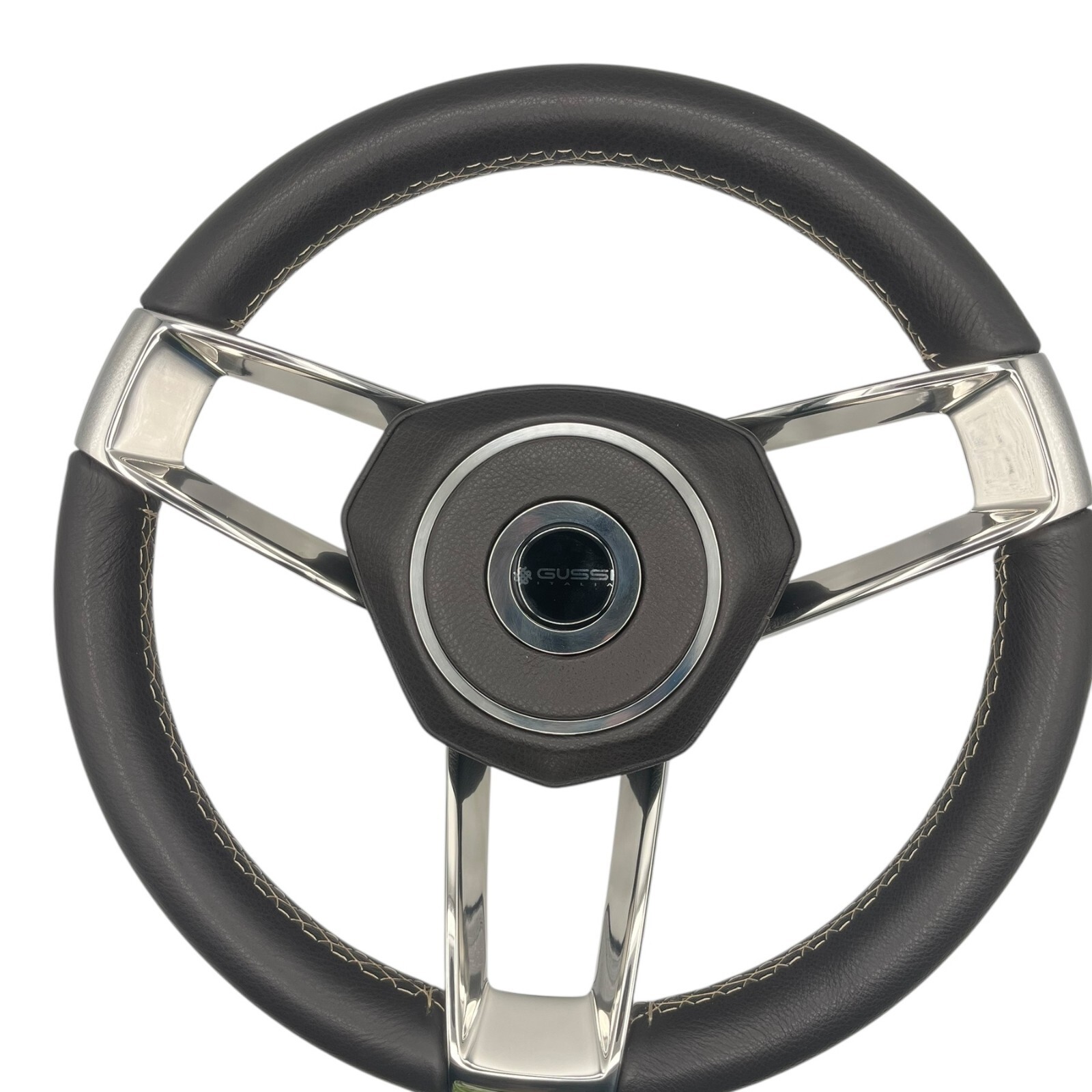 New Gussi Italia Boat Steering Wheel Polished Stainless Steel Spokes KEYED HUB