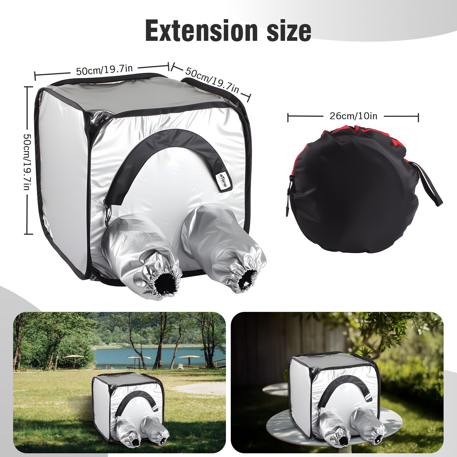 Darkroom 4X5 5x7 Format Camera Film Changing Tent Bag Negative Developing Light