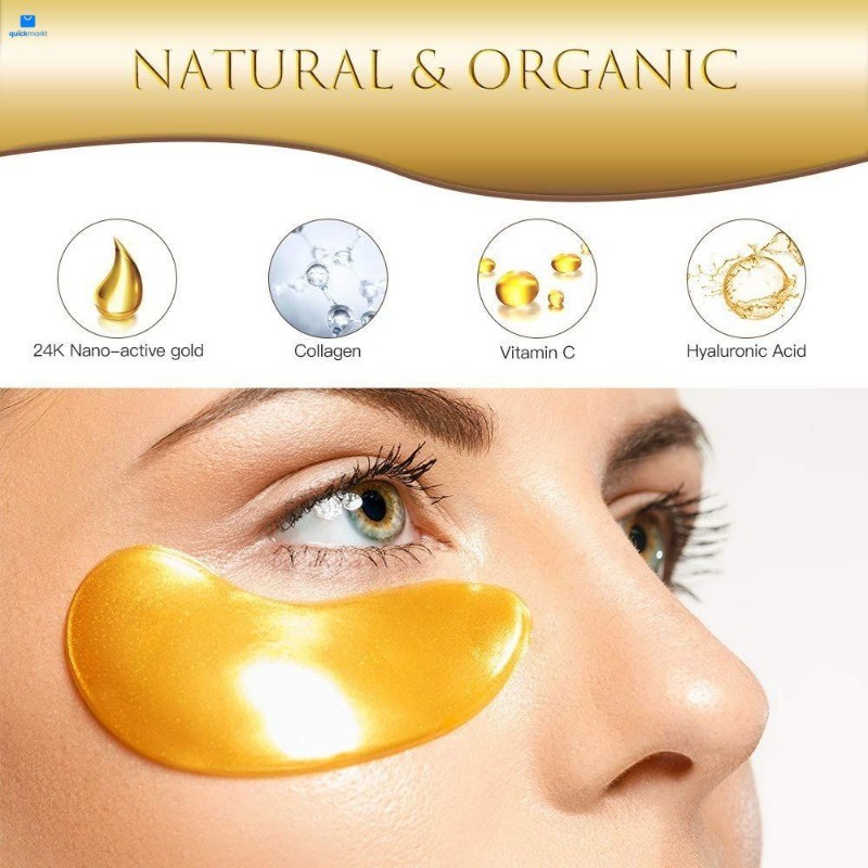 24K Gold Under Eye Patches - 30 Pairs Treatment for Dark Circles & Puffy Eyes