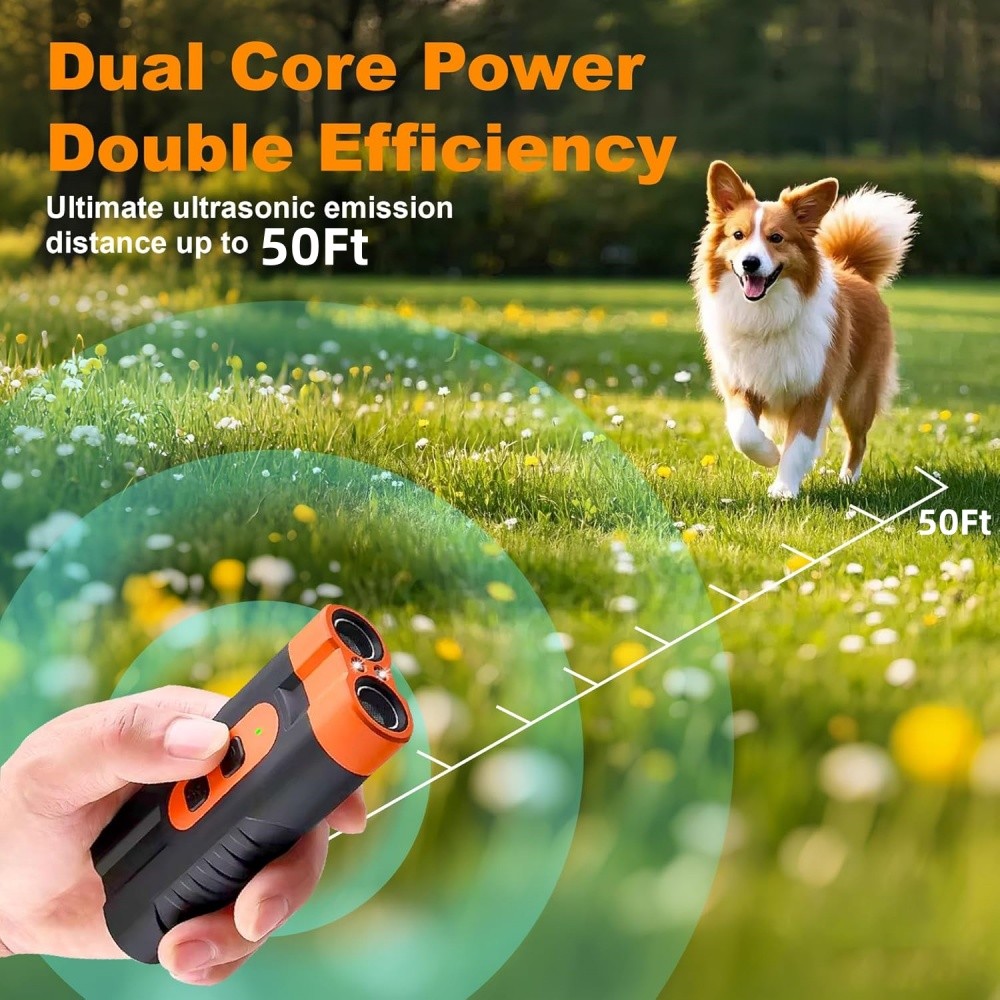 2pcs Portable Ultrasonic Dog Repeller Stop Barking Anti Bark Device Rechargeable