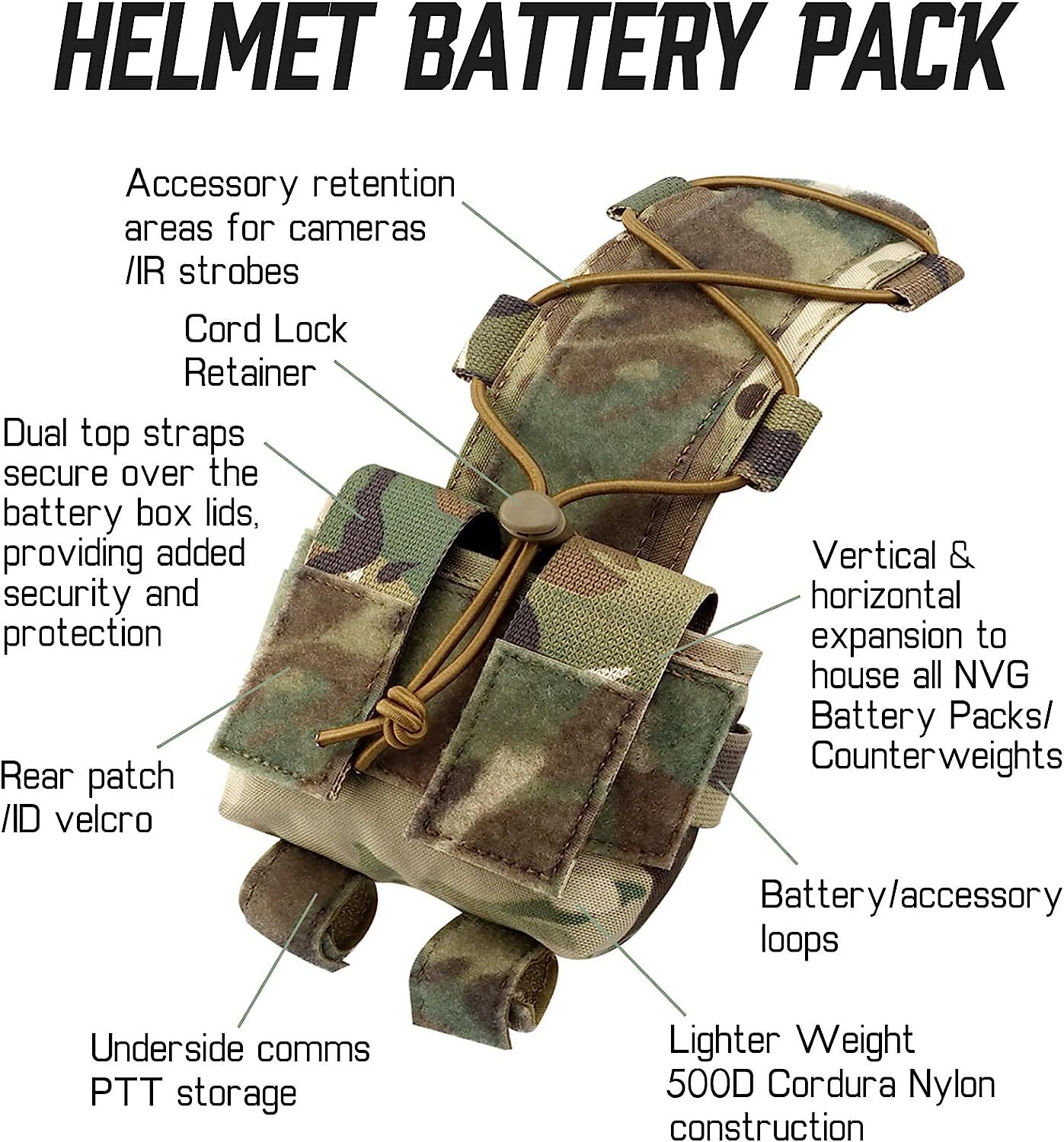 Tactical Helmet Battery Counterweight Pouch MK1 Helmet Battery Pack Balance Bag
