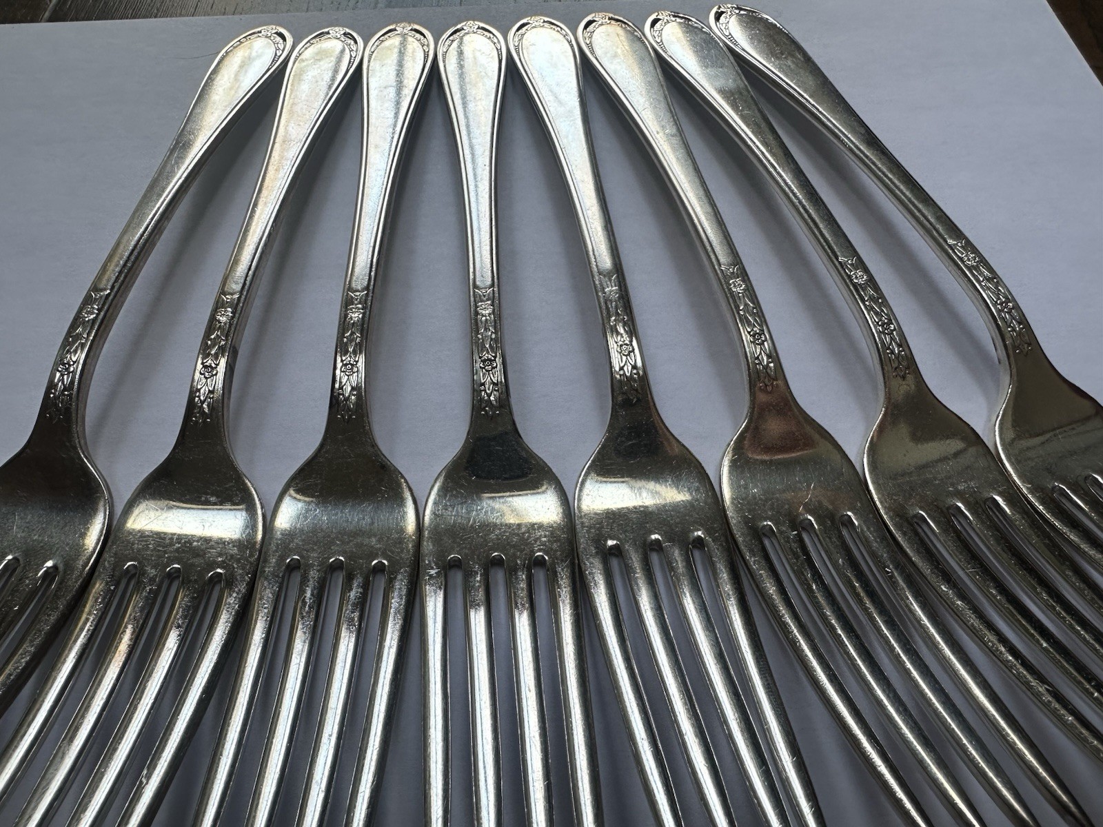 1847 Roger Bros Silverplate IS- Dinner Fork (Set of 8) Lovelace Pattern 1936