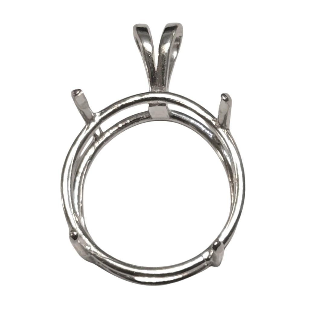 4mm- 19 mm Round Faceted Setting Pendant 925 Sterling Silver, Pre-Notched