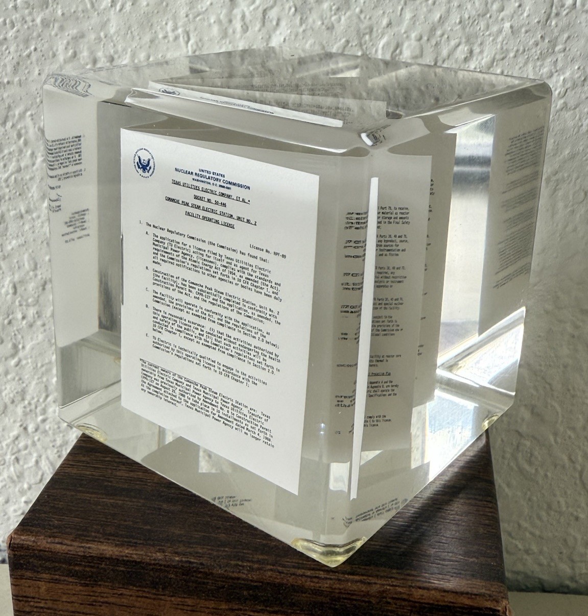 U.S. Nuclear Regulatory Commission Power Plant Texas Paperweight 2.25” Vintage