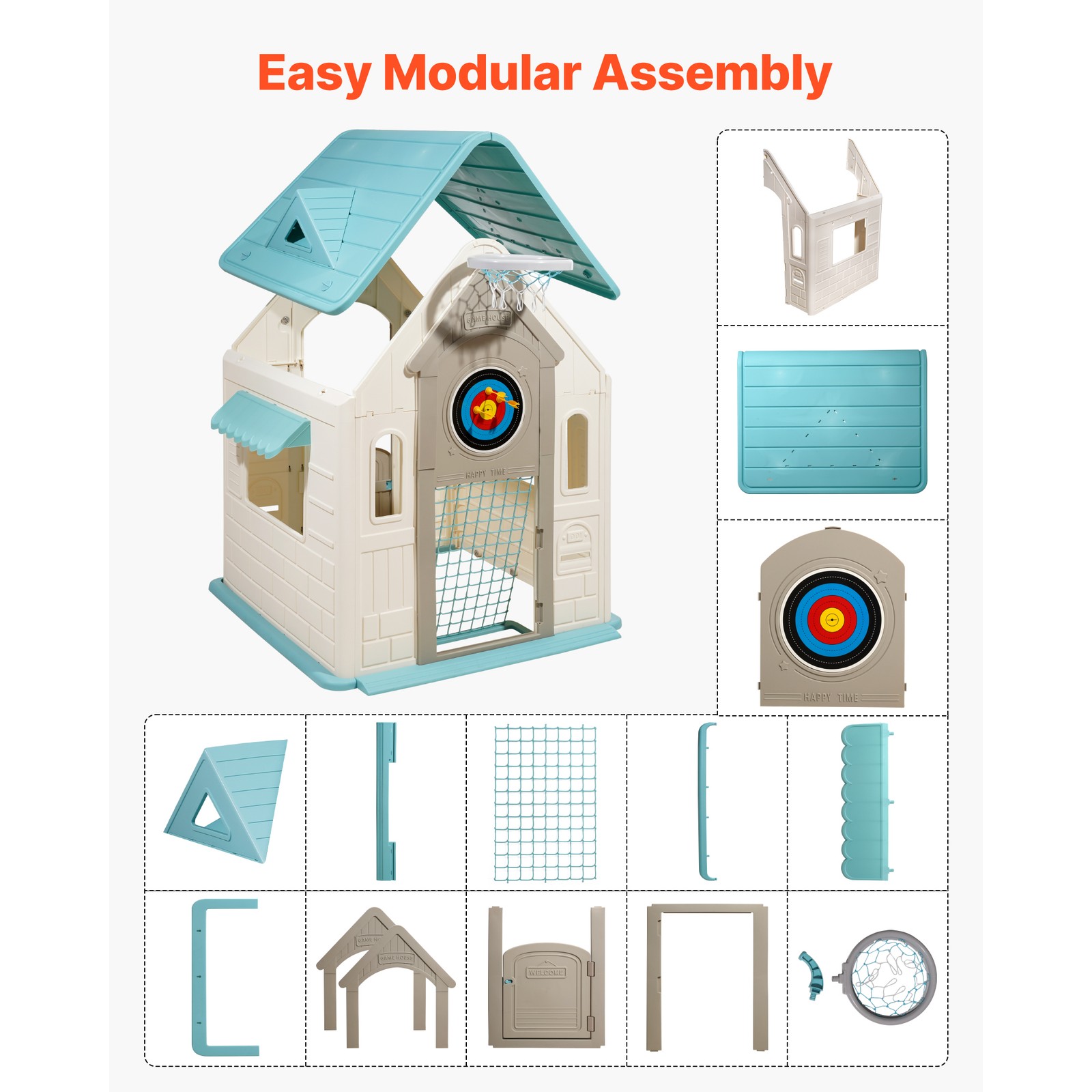 Uimoso 5-in-1 Kids' Indoor and Outdoor Playhouse for Ages 2 and Up