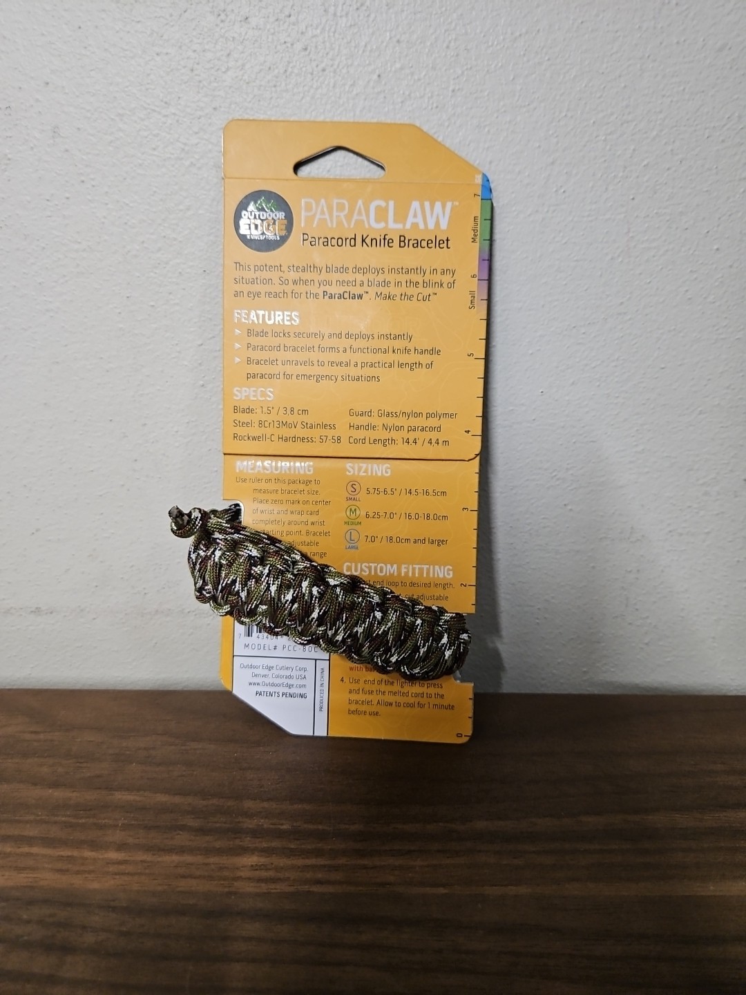 Outdoor Edge ParaClaw Medium Camo Paracord Knife Survival Bracelet Discontinued