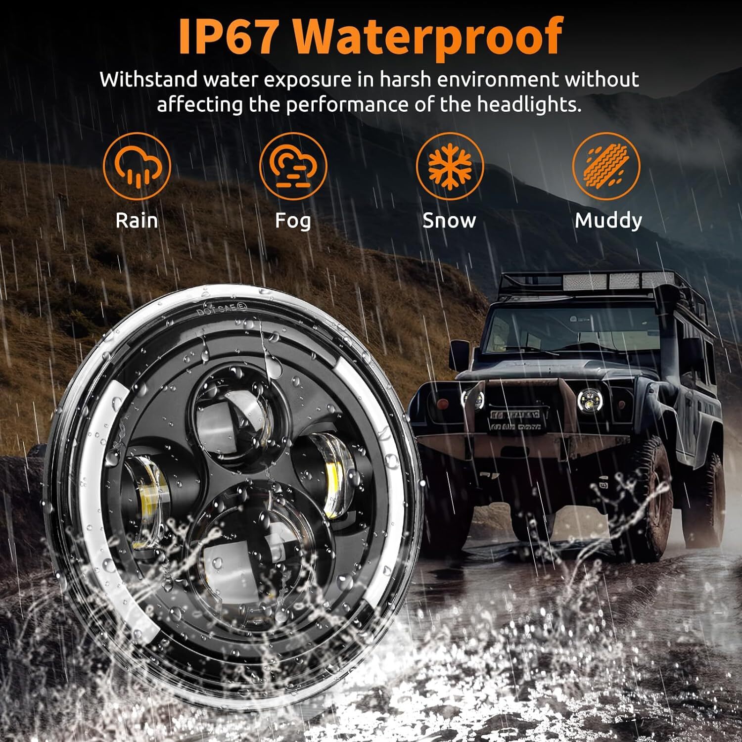 For Honda Shadow VT VT1100 VT750 VT600 VF750 7inch LED Headlight Turn Lights DRL