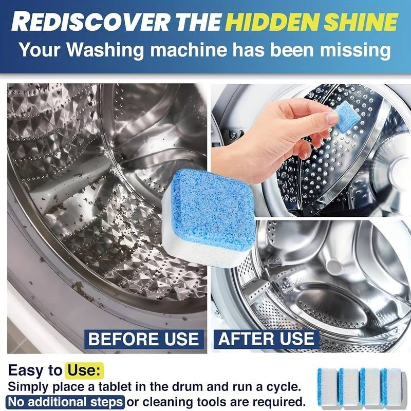 Qyqost Washing Machine Cleaner, Deodorizer, & Descaler 24-Pack - 1 Year Supply