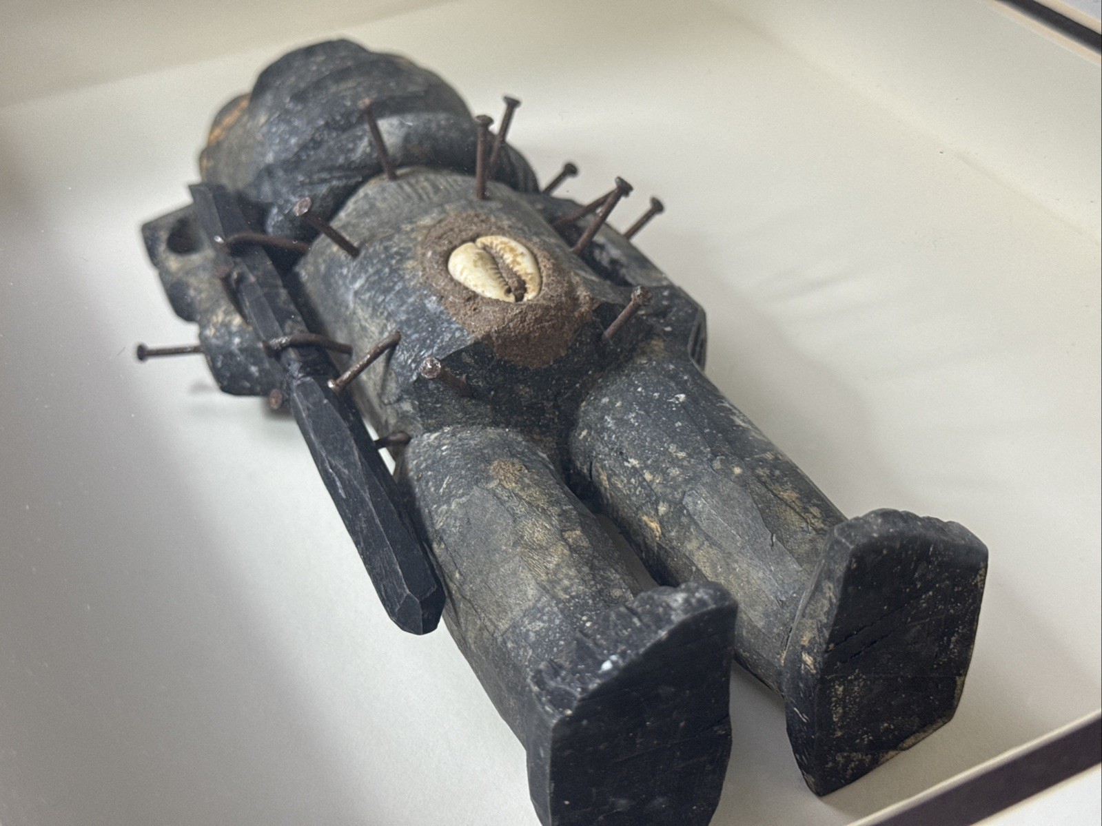 Antique African Bakongo Nkisi Nkondi Statue Nail Fetish Congo Africa FRAMED