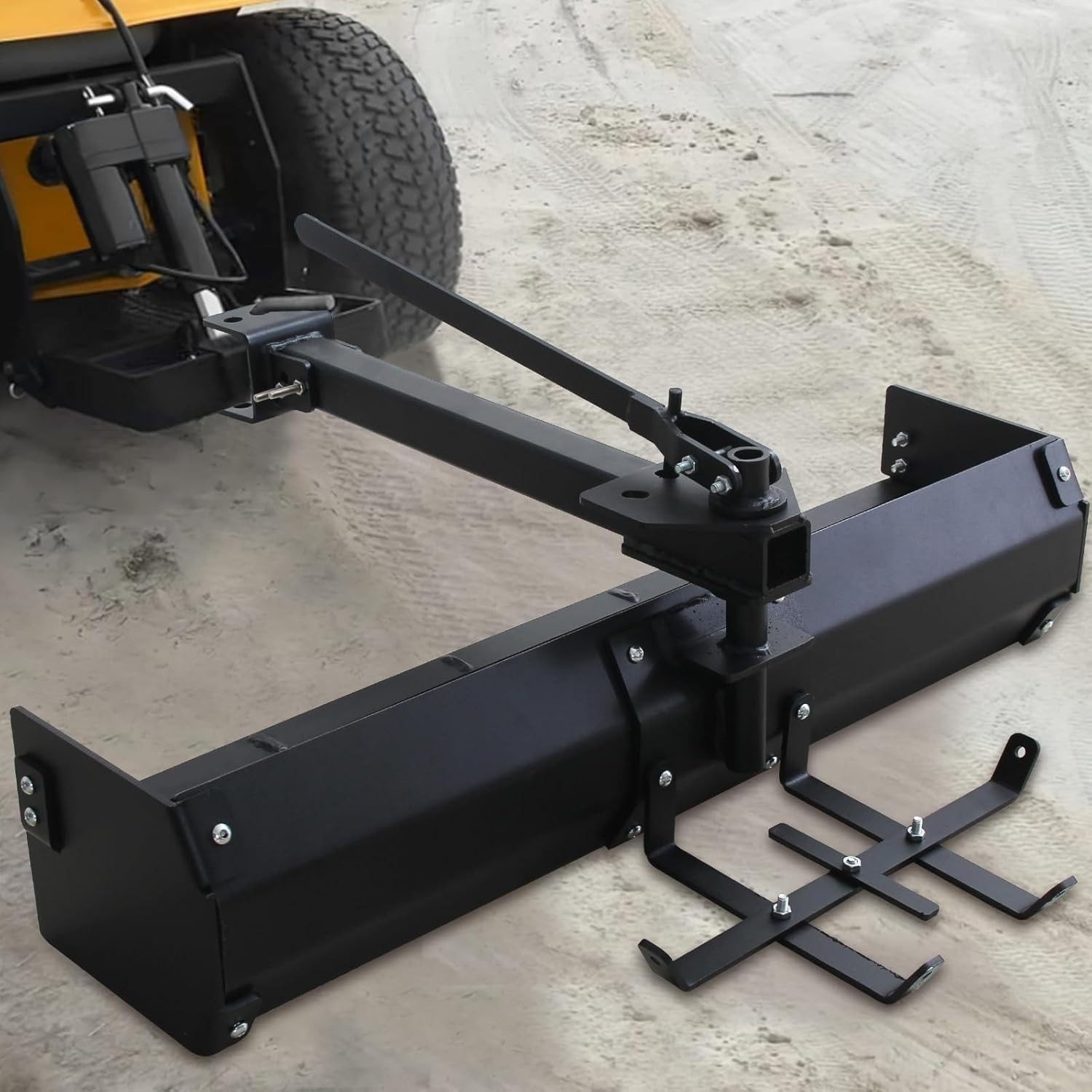 42" Heavy Duty Tow-Behind Box Scraper, Tractor Grader Blade Attachment for ATV