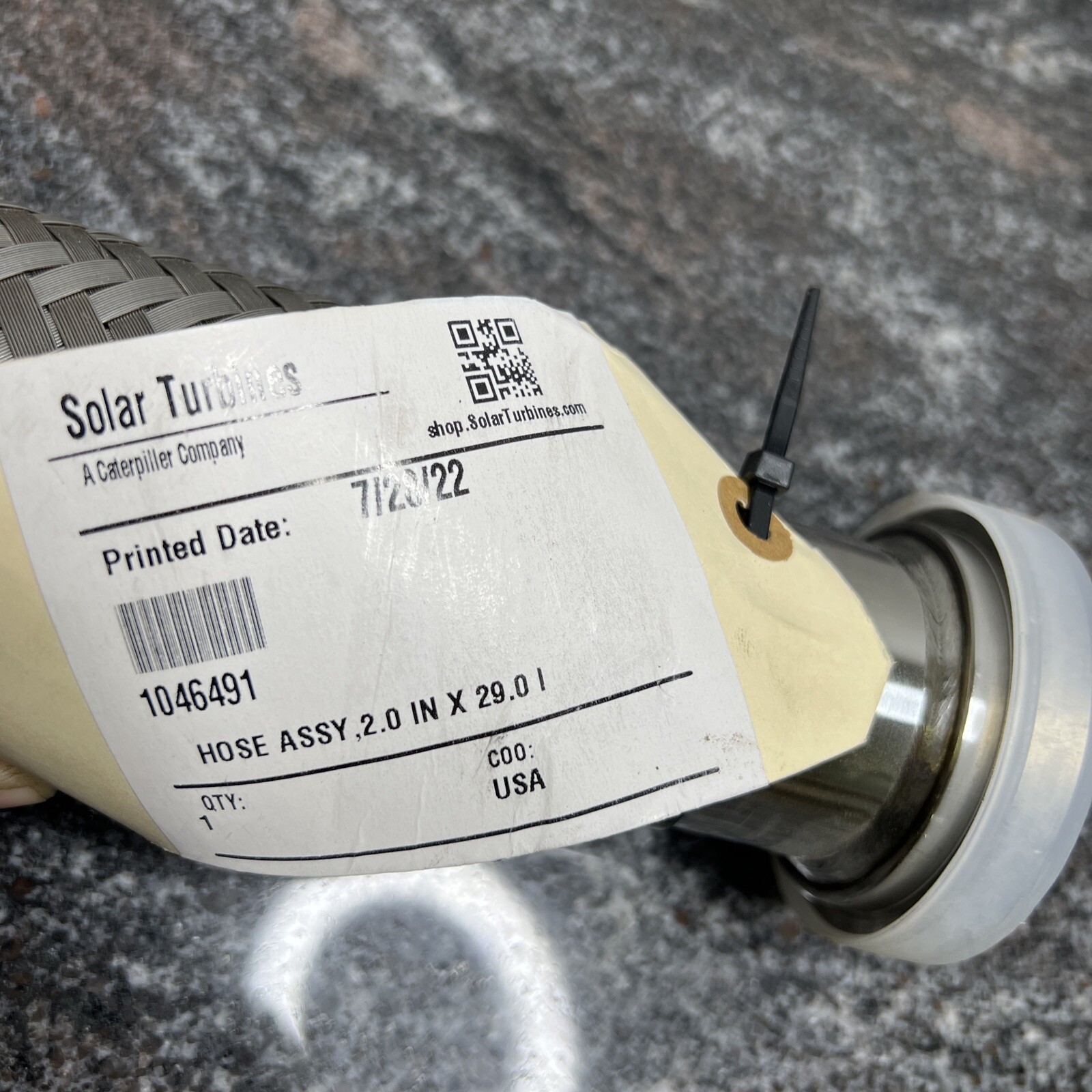 DELAFIELD Solar Turbines 1046491 Rev B METAL FLEX HOSE 2"X29"